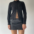 Wool Double Zip Knit Sweater | S
