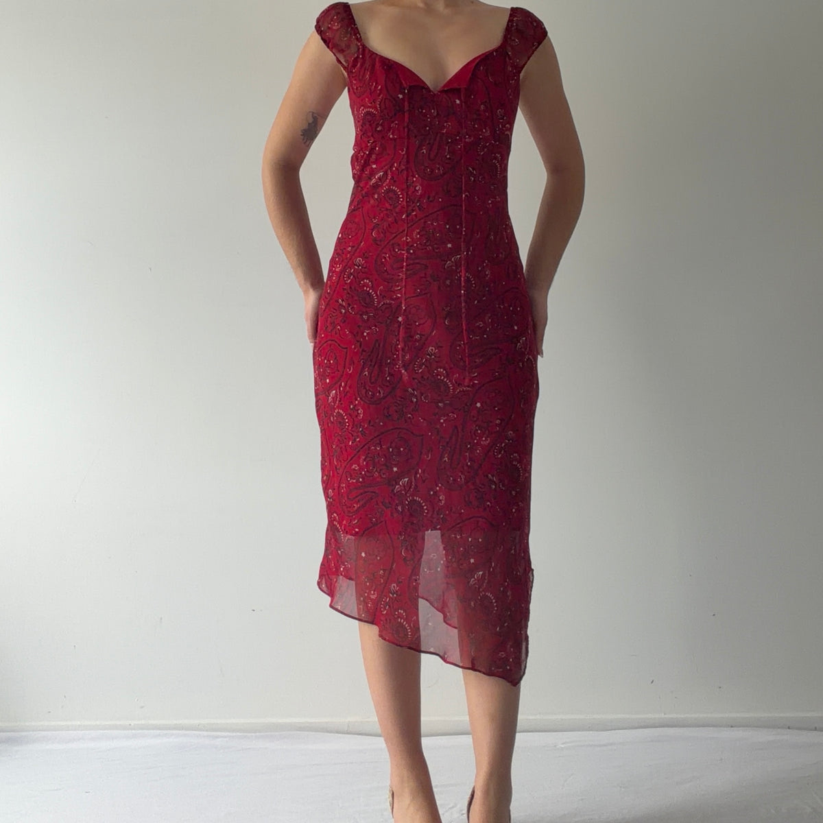 Jonathan Martin Paisley Midi Dress | M