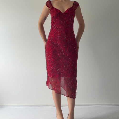 Jonathan Martin Paisley Midi Dress | M