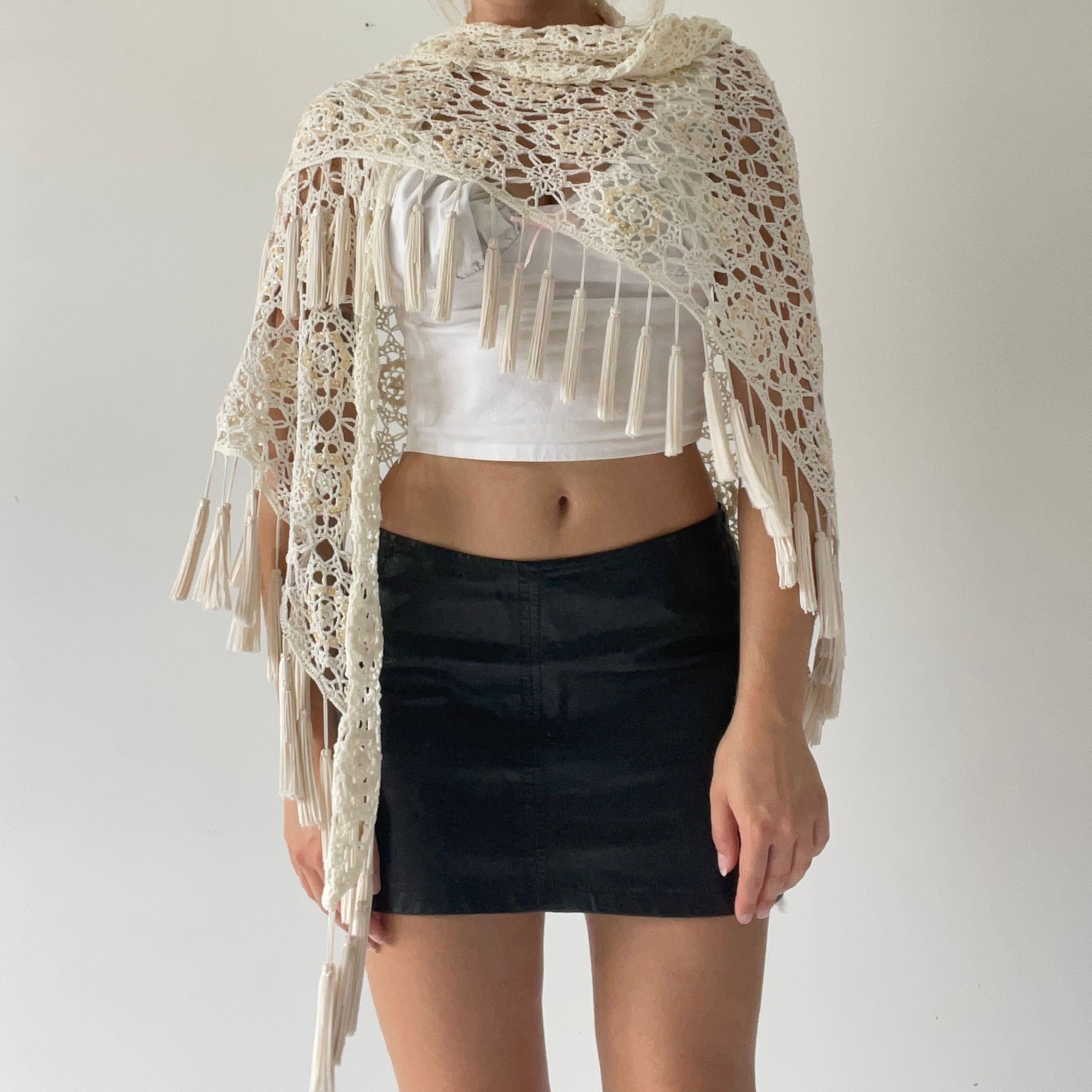 Beaded Crochet Shawl | OS