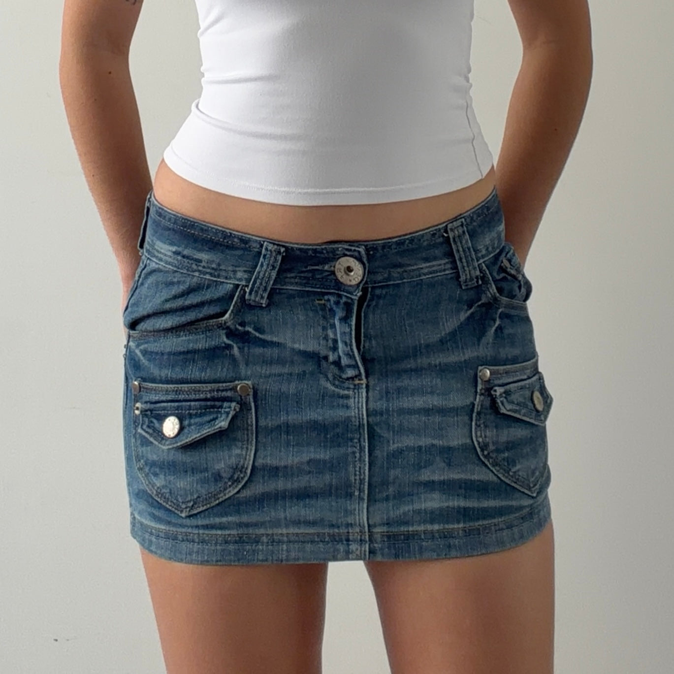 TRF Micro Mini Denim Skirt | XS