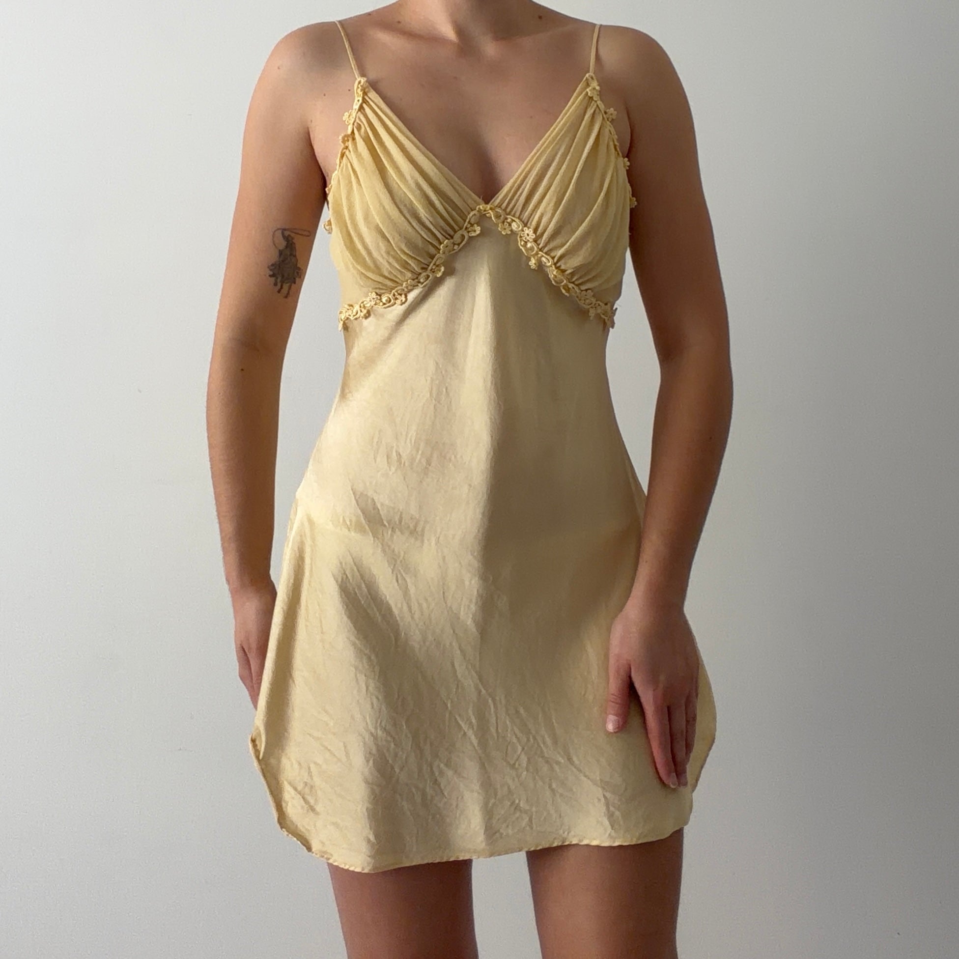 Victoria's Secret Gold Label Silk Slip | Baby Yellow | S