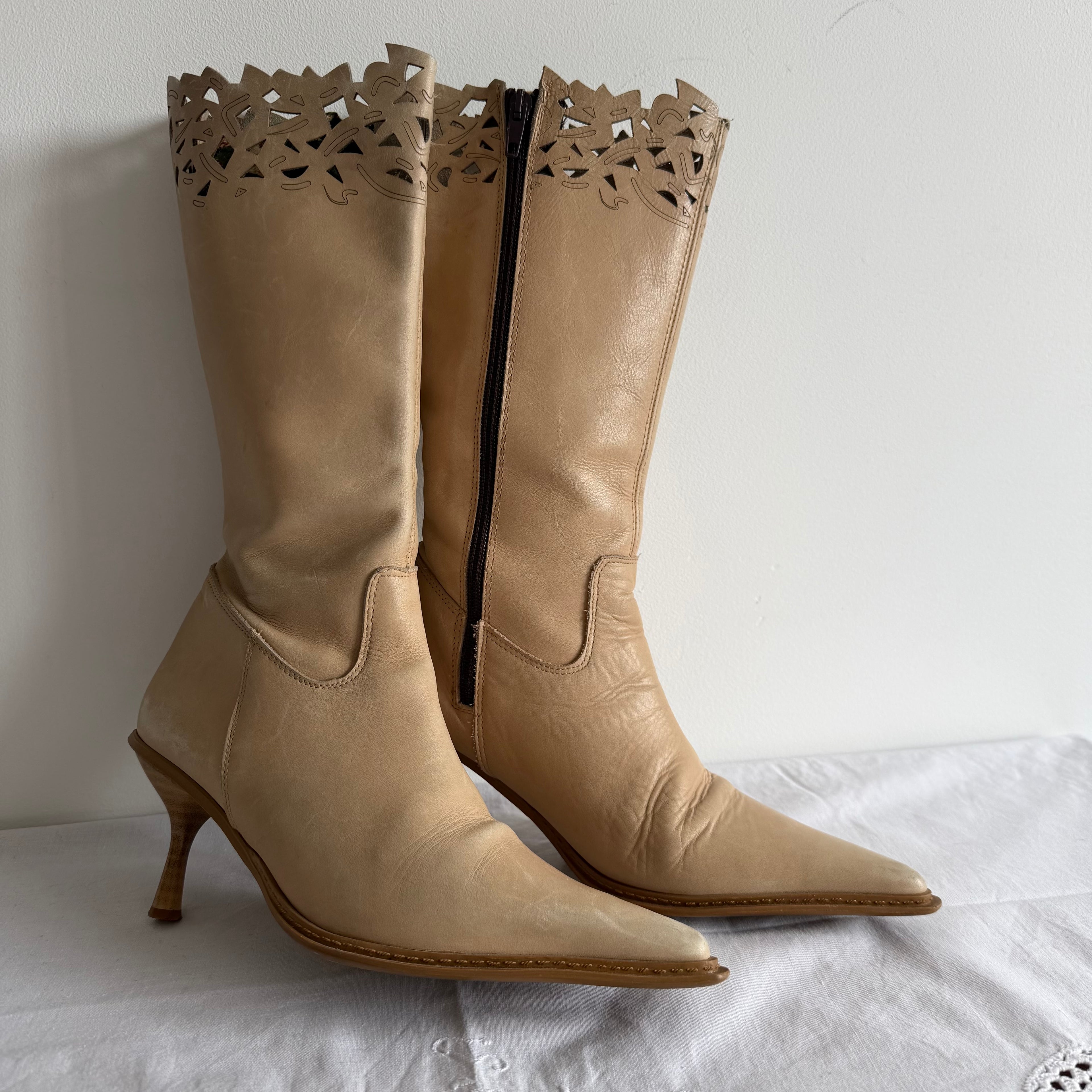 Mustang Leather Stiletto Boots | Made in Spain | EU 36 / US 5 / UK 3