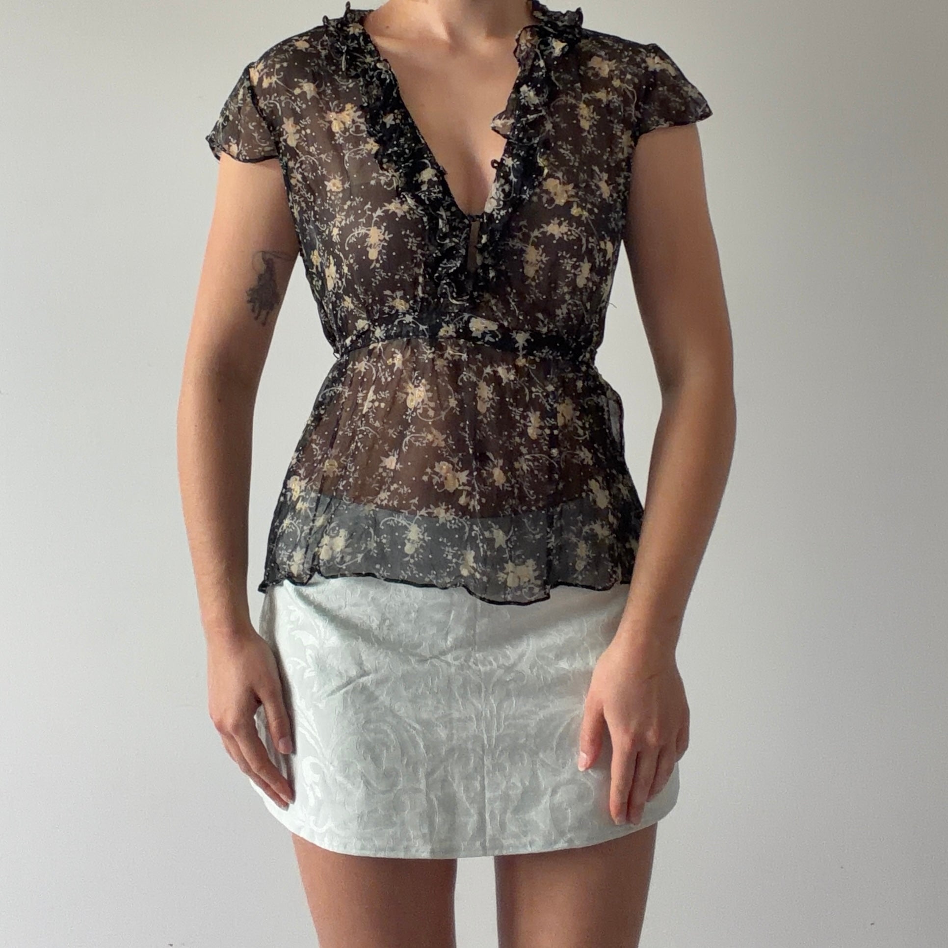Vision Apparel Silk Babydoll Top | M
