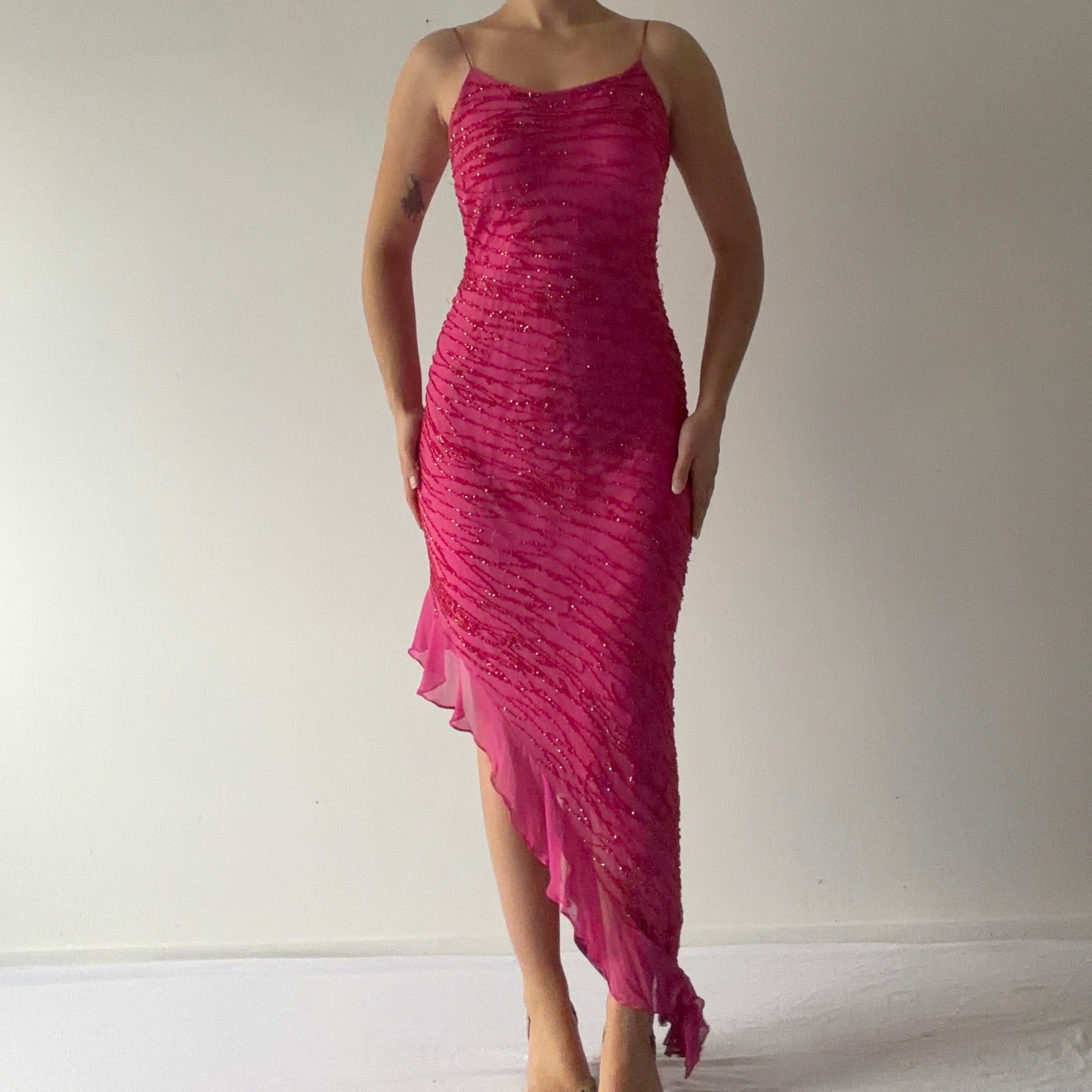 Euromoda Silk Beaded Dress | XS