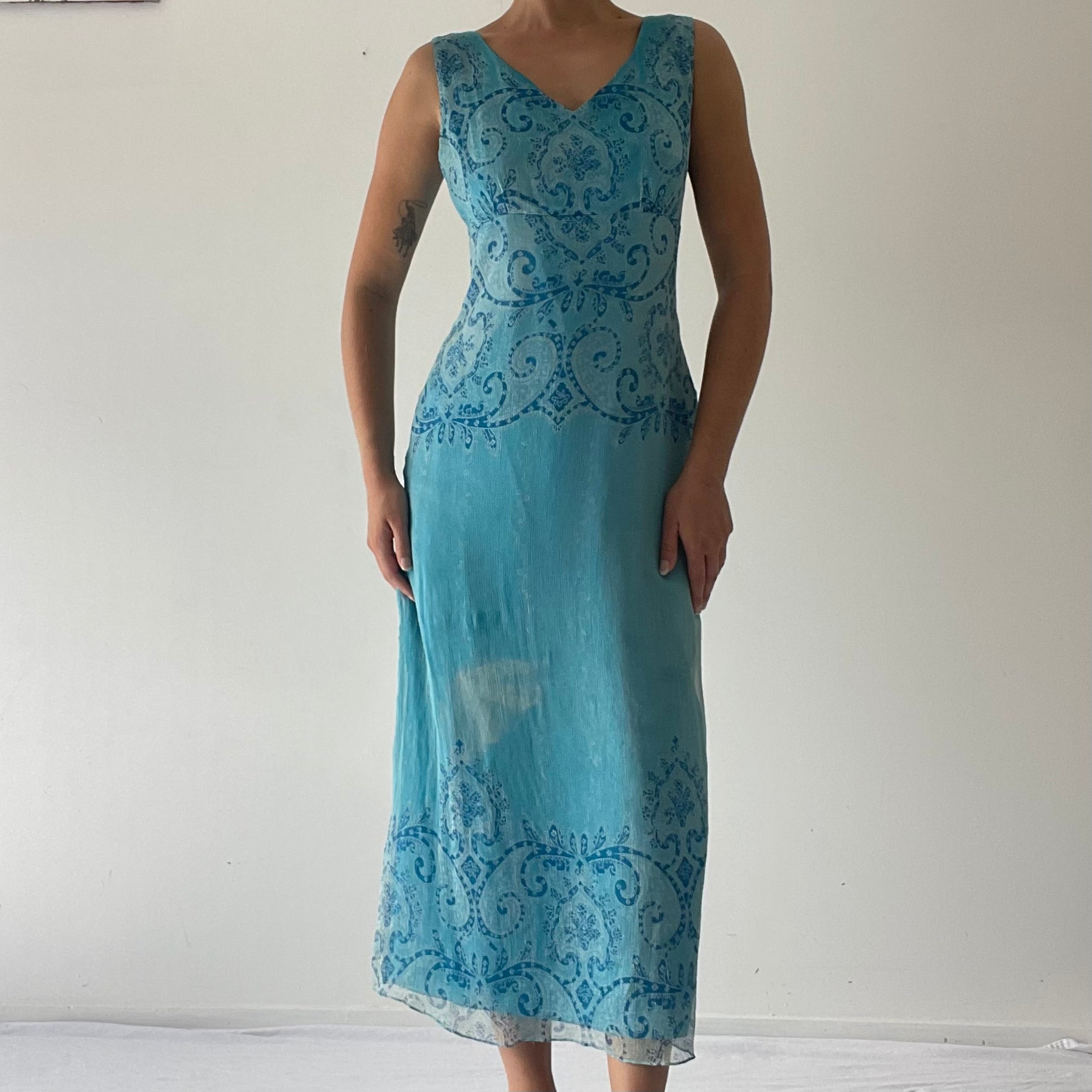 Silk Paisley Midi Dress | 8-10