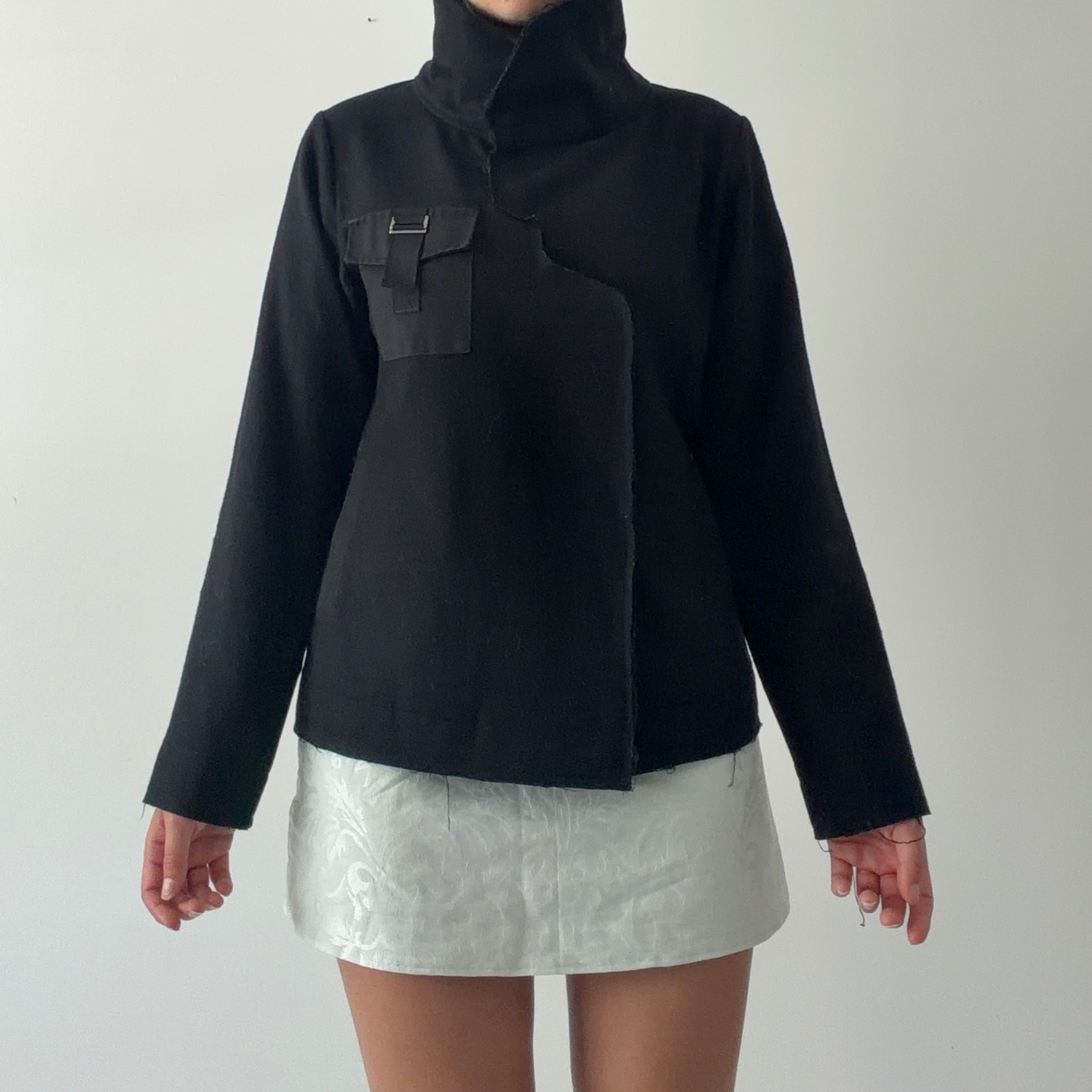 Chalkydigits Wool Asymmetric Jacket | Made in NZ | 6-8