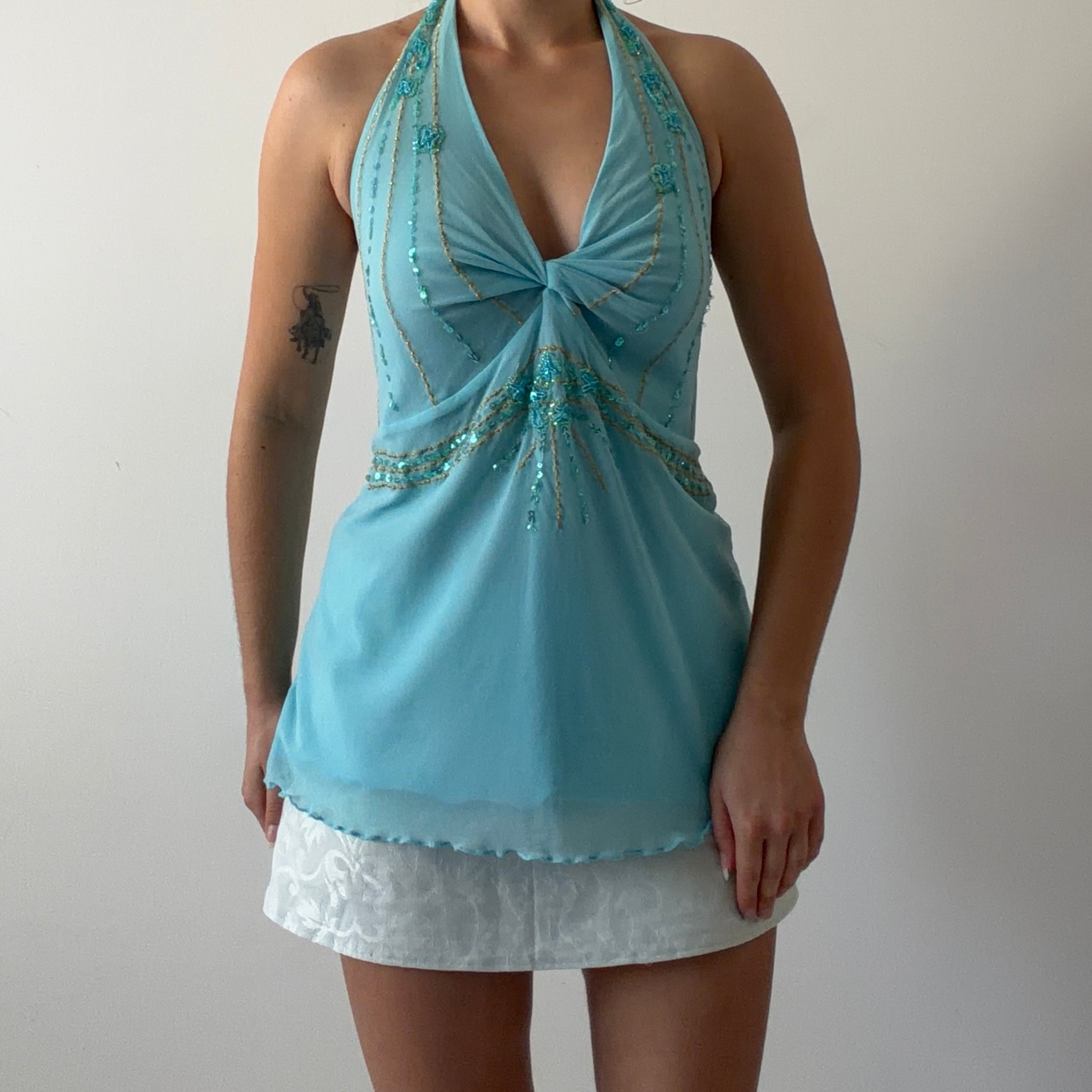 MXM Beaded Halter Top | 14-16