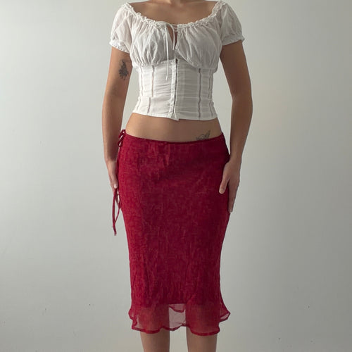 Iz Byer Floral Midi Skirt | 6-8