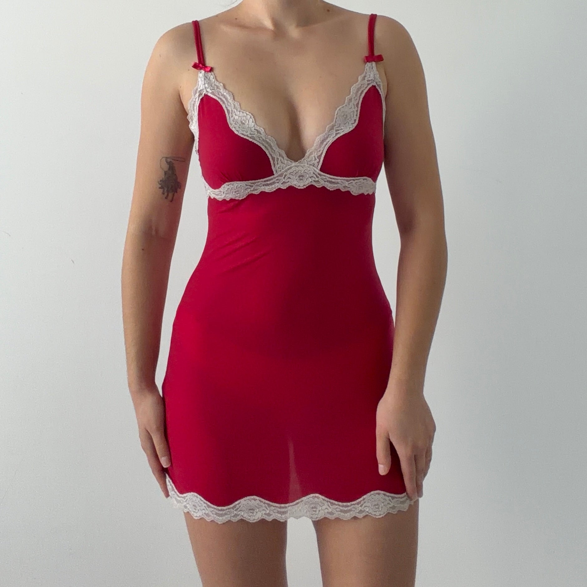 Victoria's Secret Slip Dress | Red + White | S