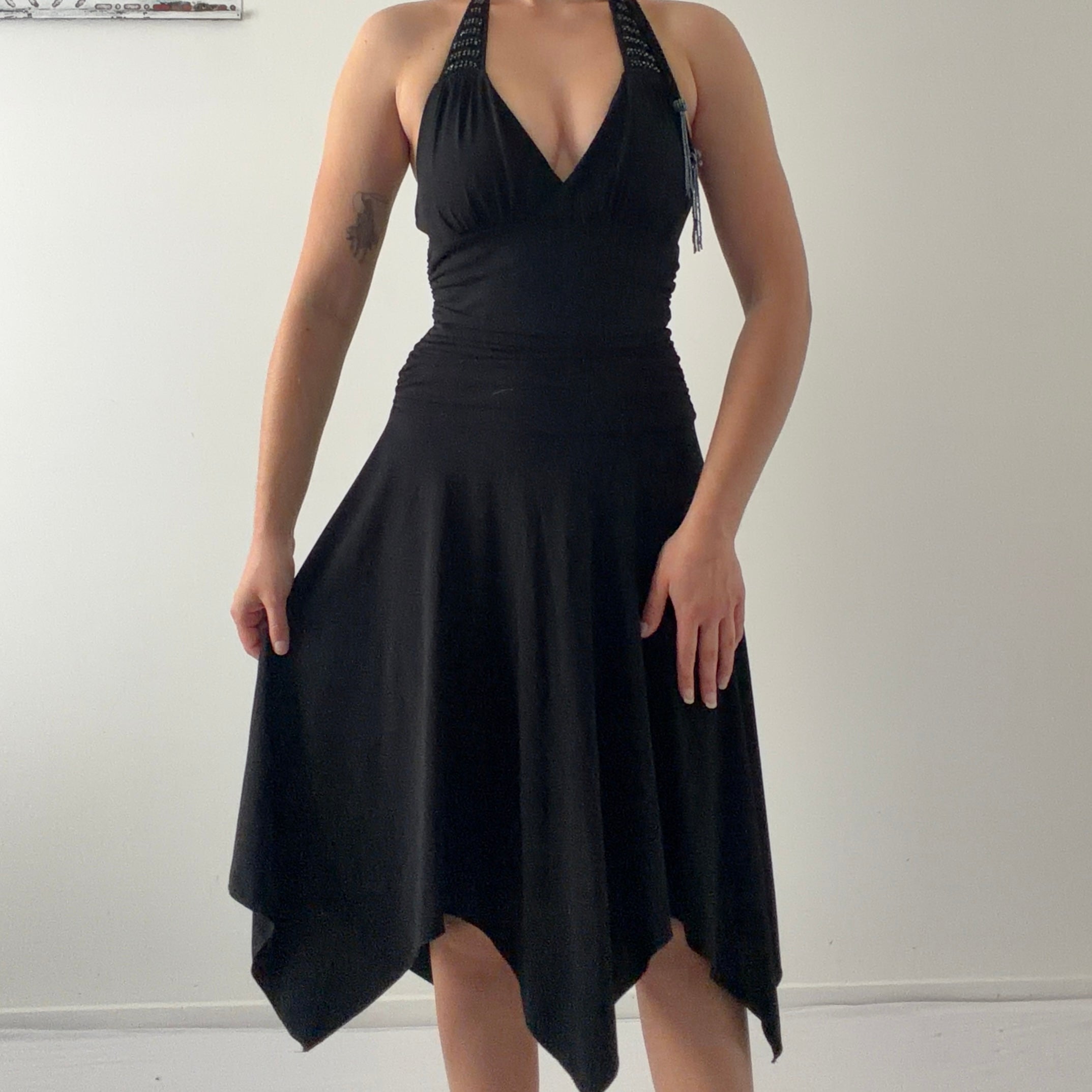 My Michelle Handkerchief Halter Dress | Made in USA | S