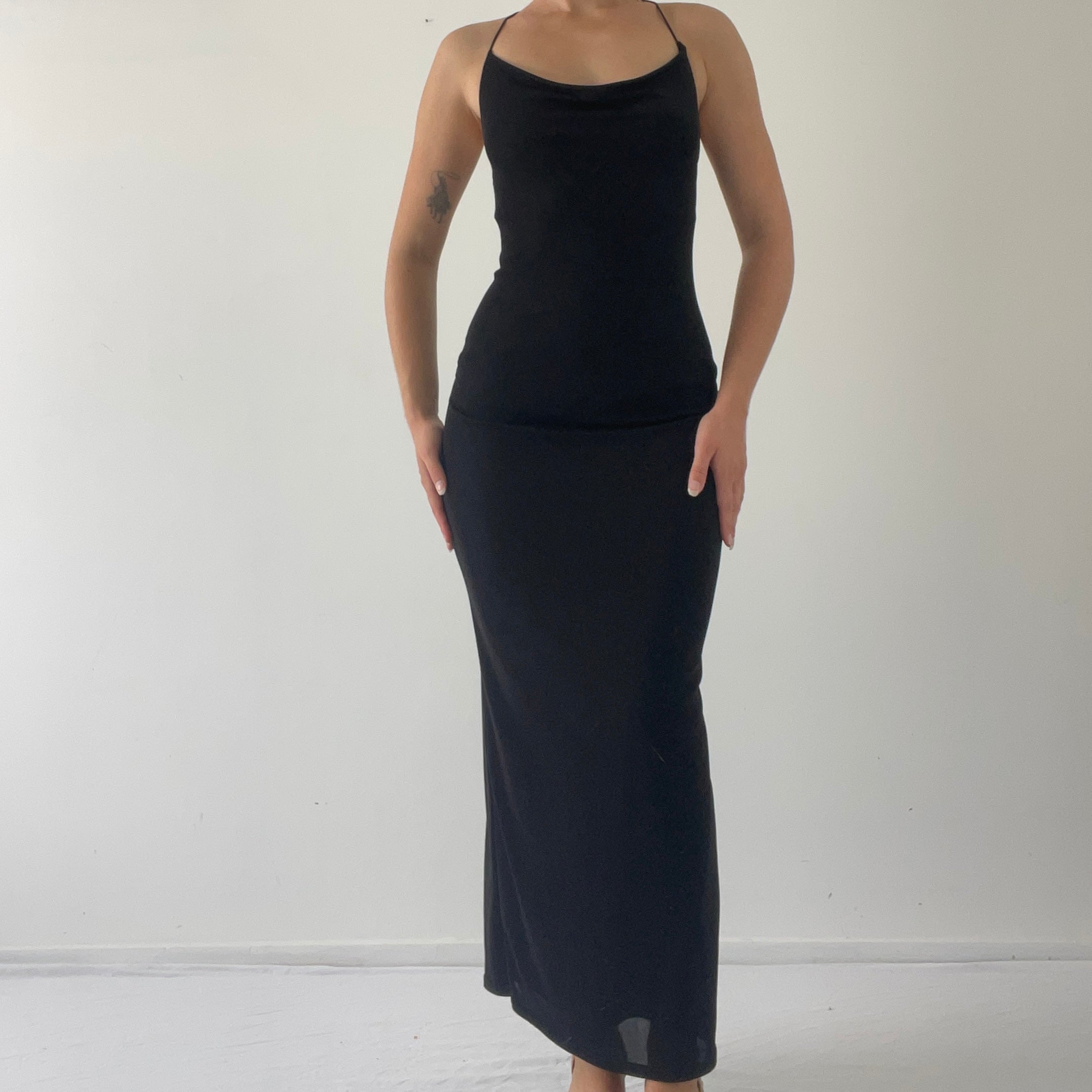 90s Backless Maxi Dress | S