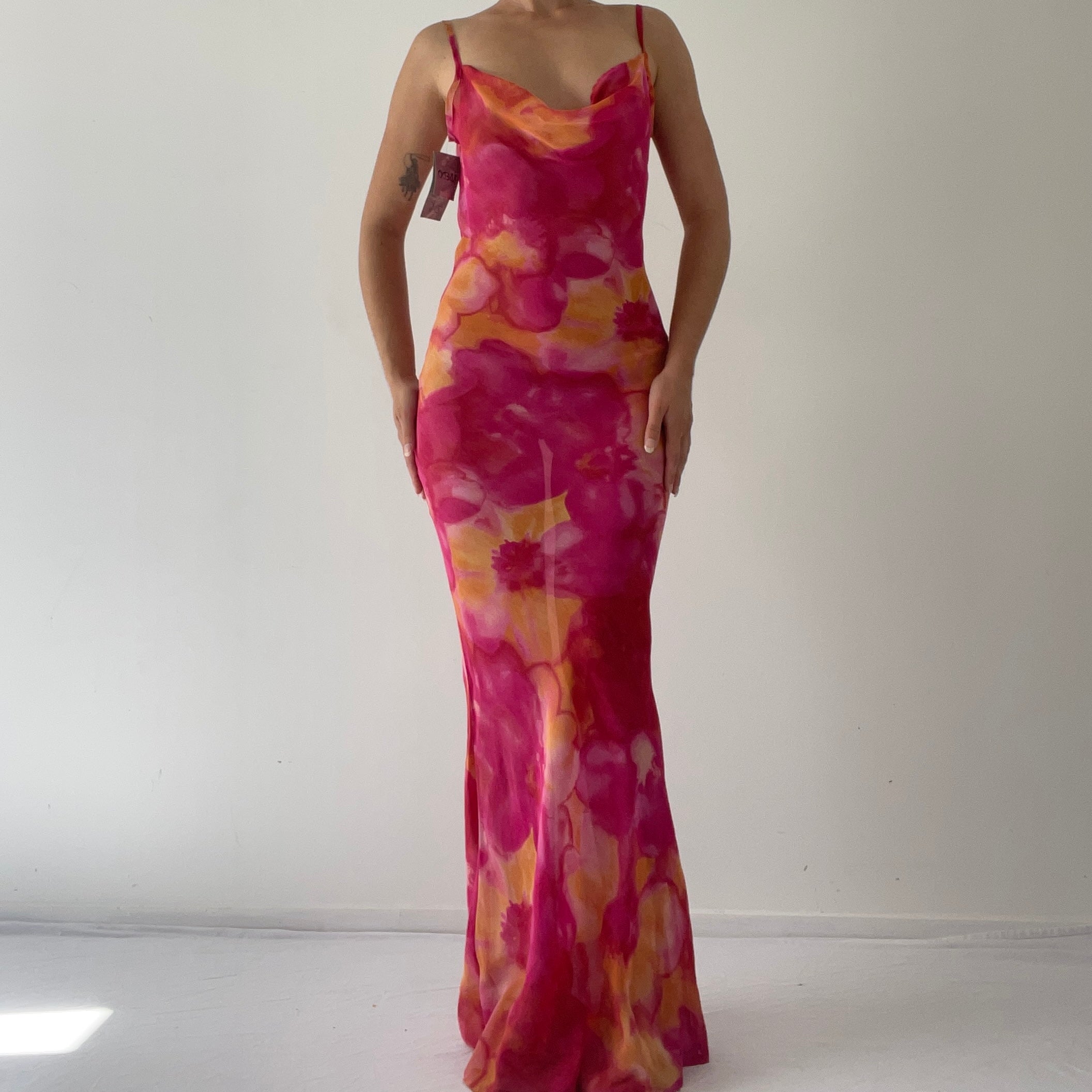 Bias Cowl Maxi Dress | XS