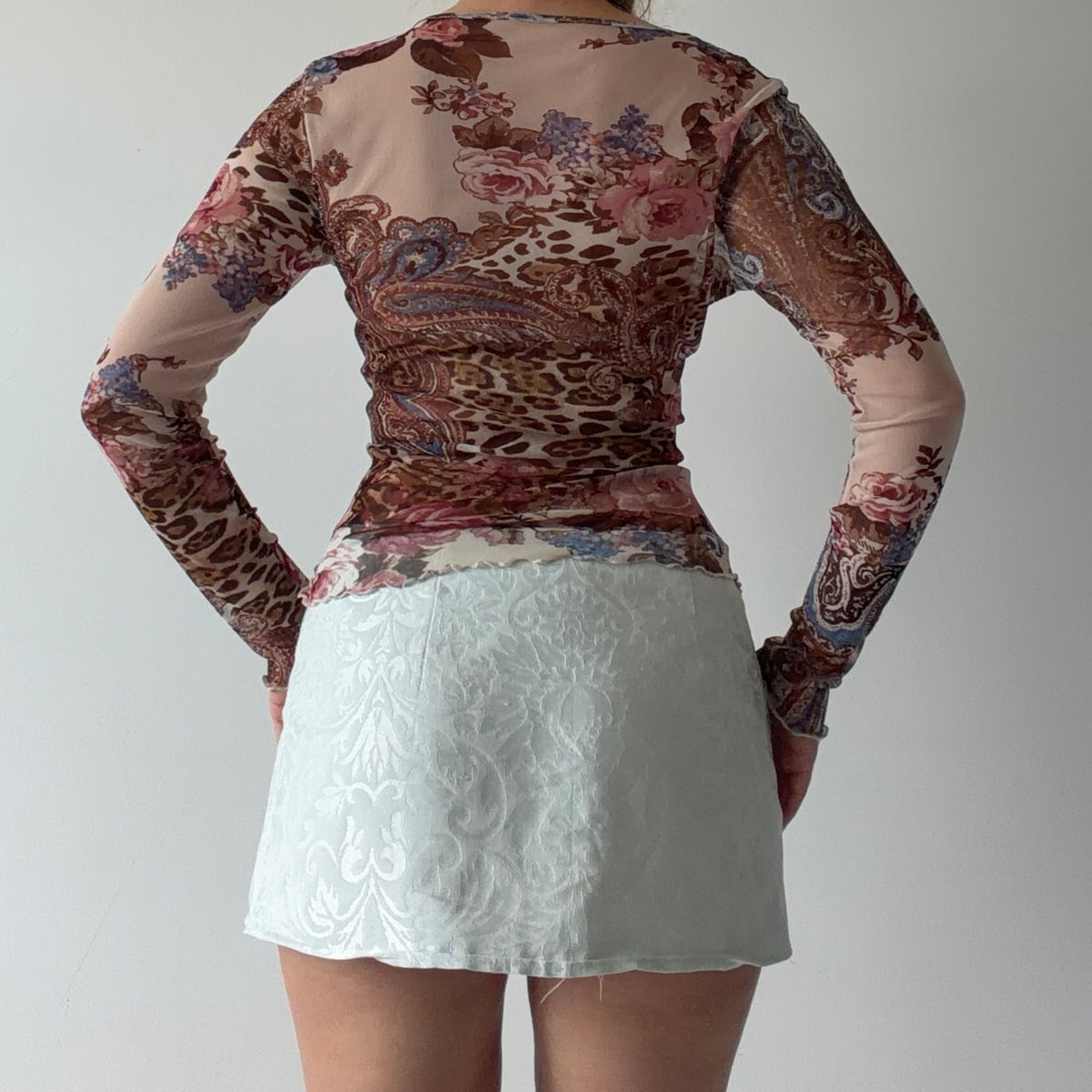 Paisley Floral Mesh Top | M