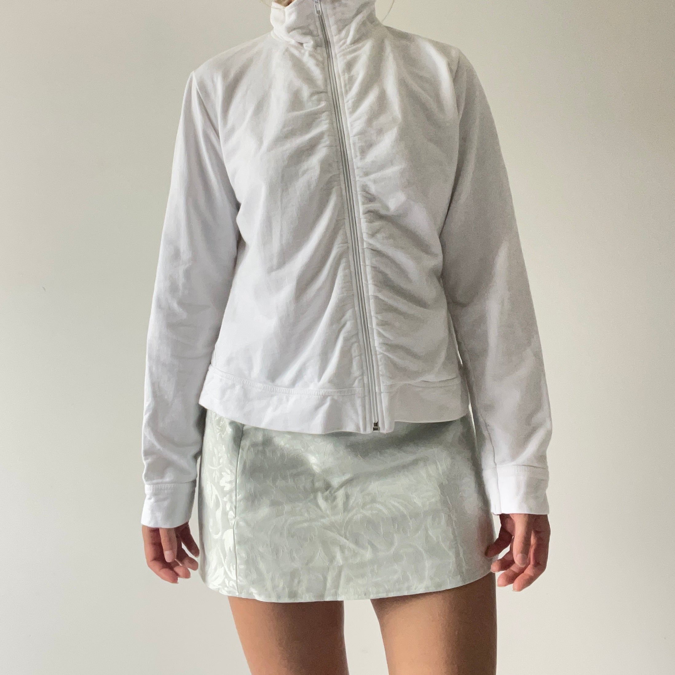 90s Glassons Ruched Zip Up | 6-16