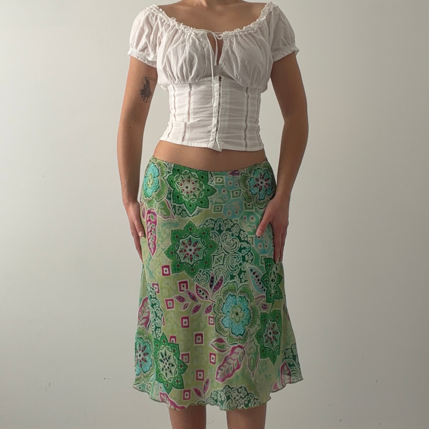 Iz Byer Midi Skirt | Green | 8-10