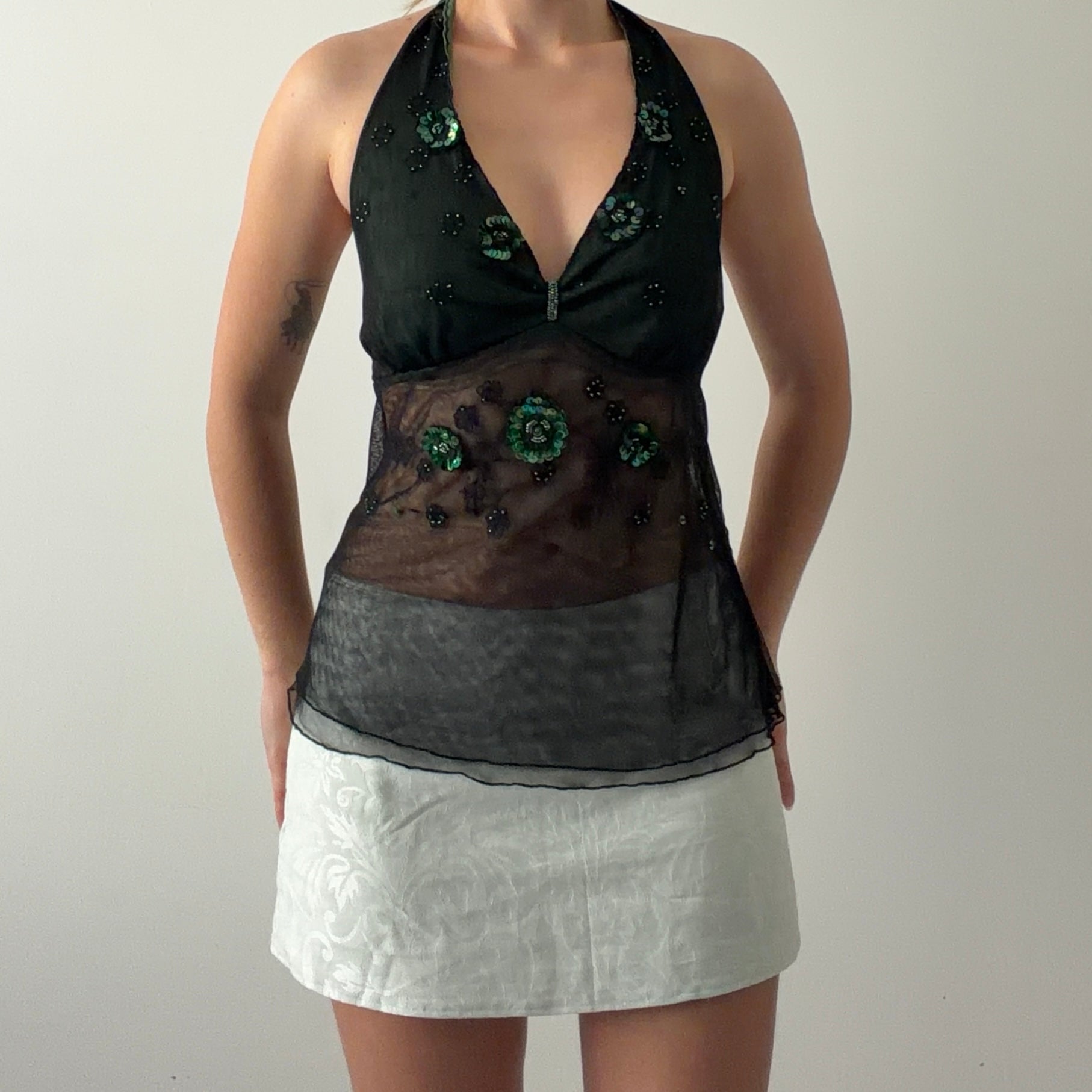 Hot Kiss Beaded Halter Top | L