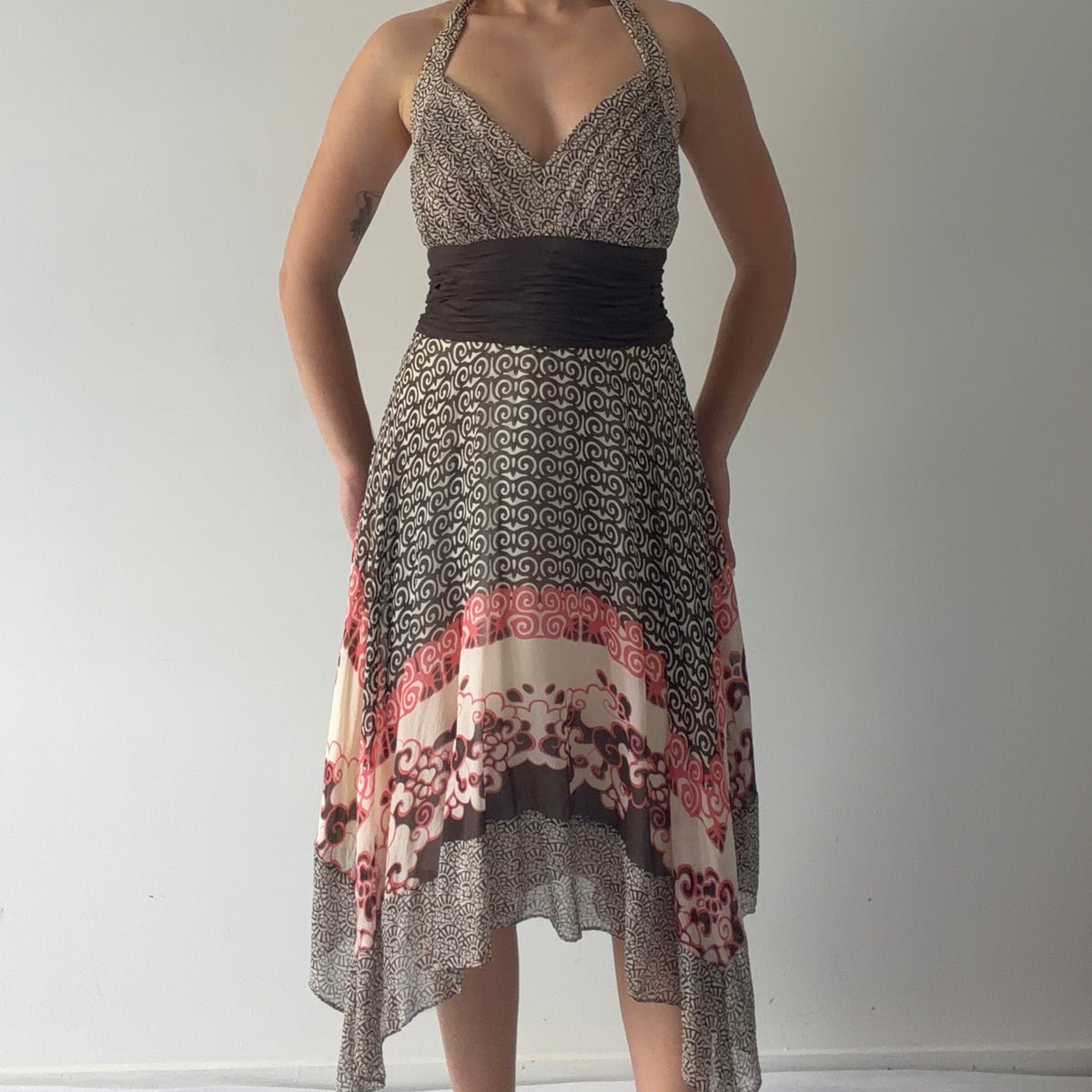 Sangria Silk Handkerchief Dress | L
