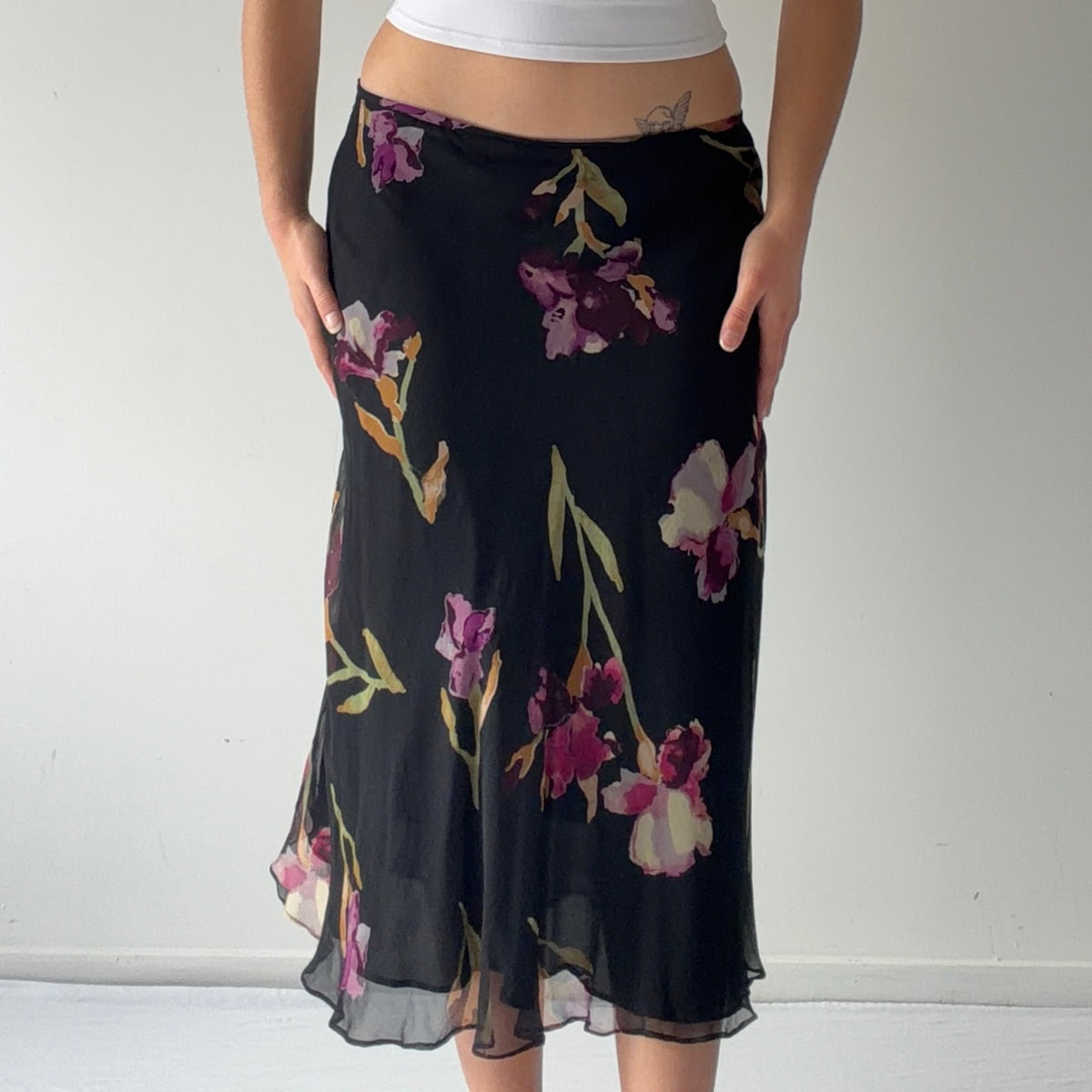 Tess Silk Midi Skirt | 10-12
