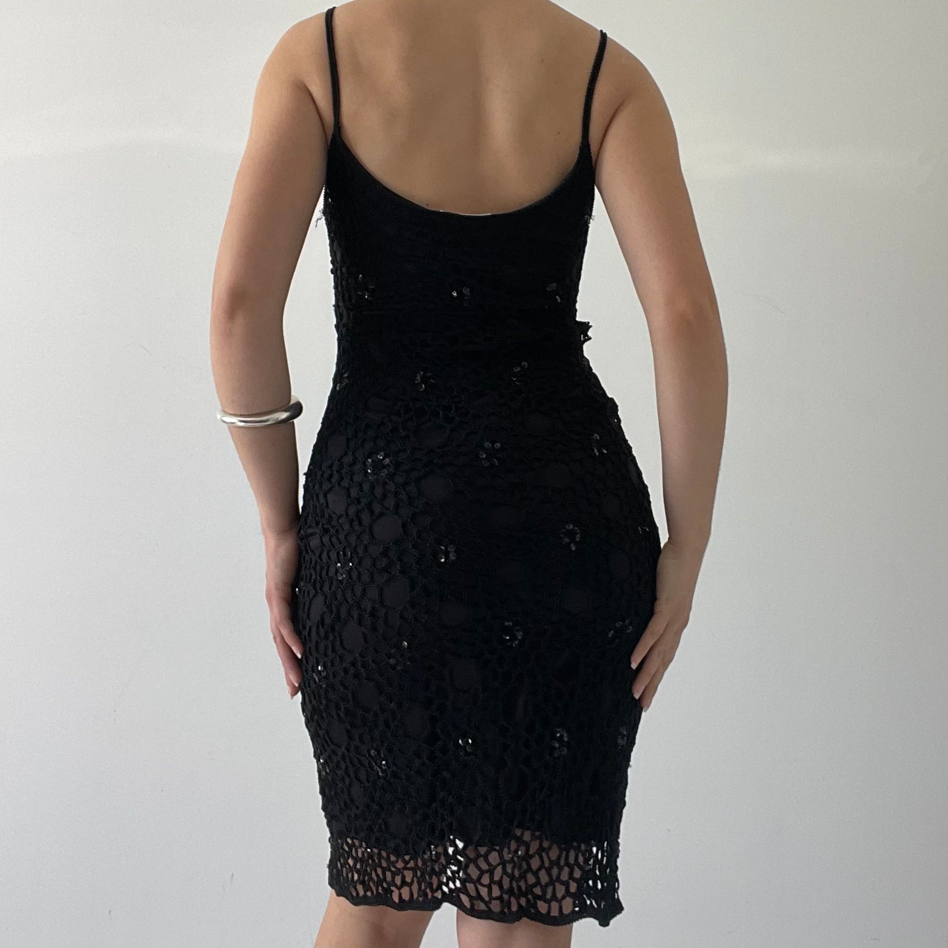 Beaded Crochet Midi Dress | 6-8