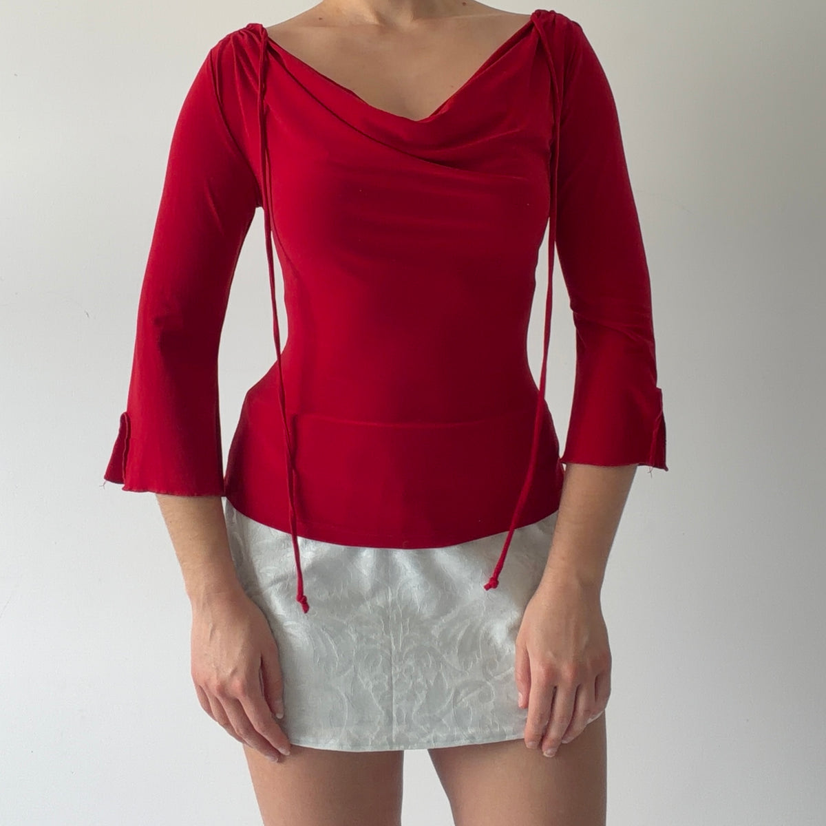 D Touch Cowl Bell Sleeve Top | S-M