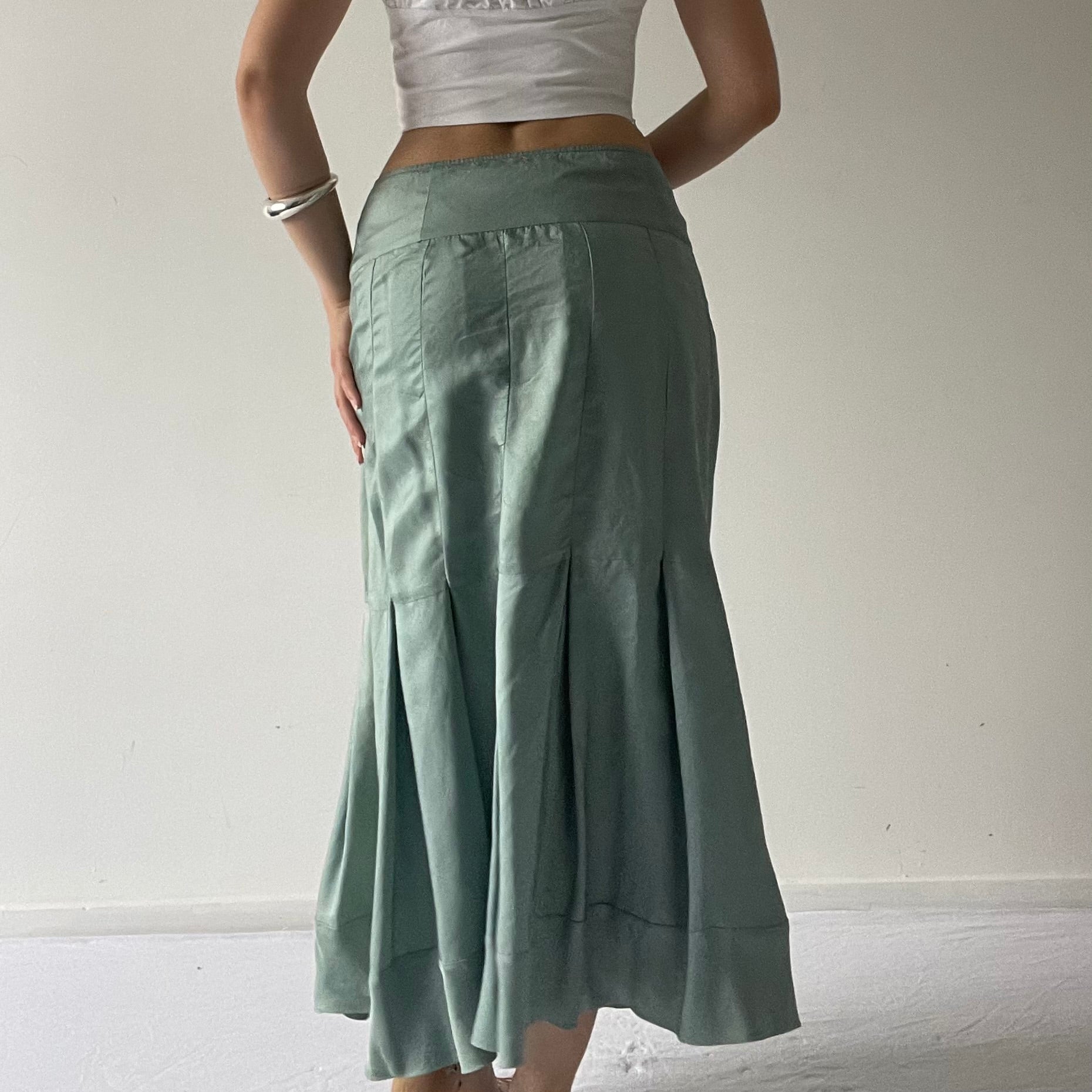 Silk Pleated Maxi Skirt | 12-14