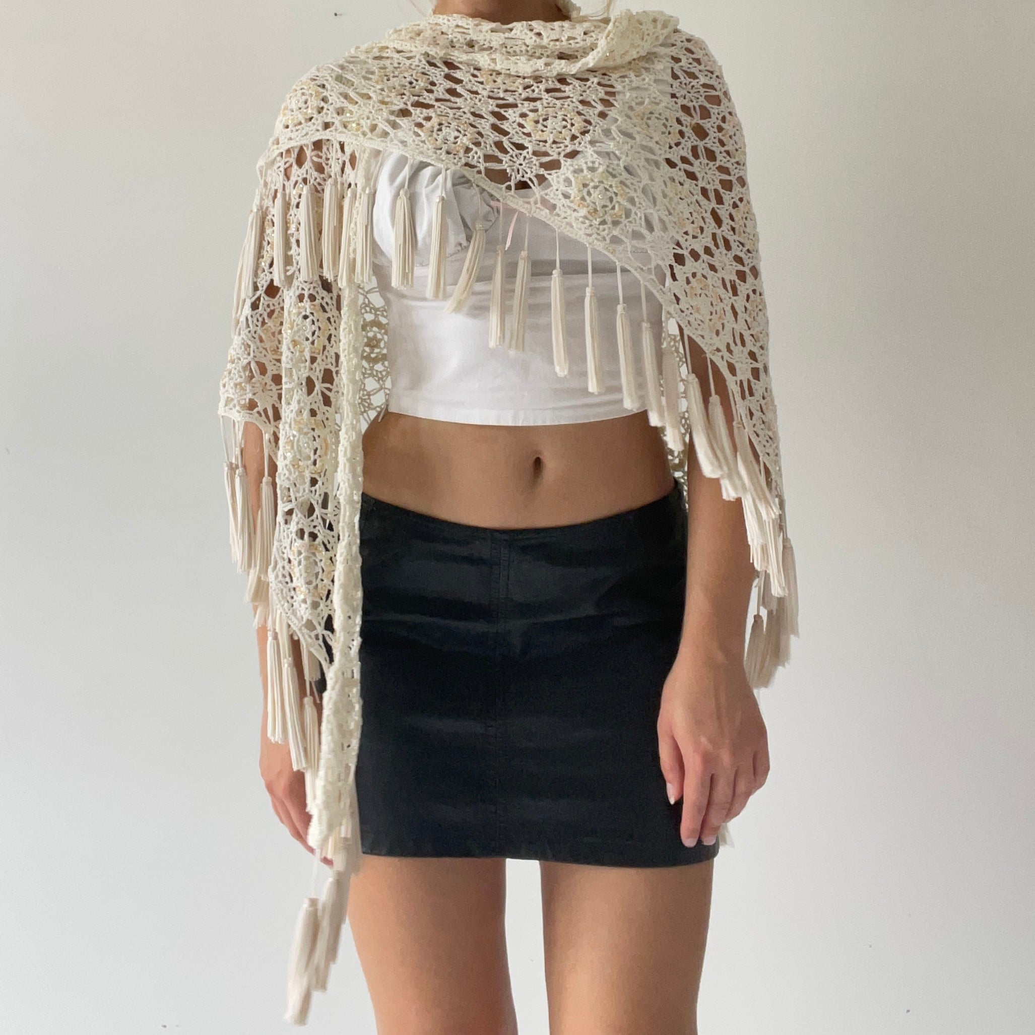 Beaded Crochet Shawl | OS