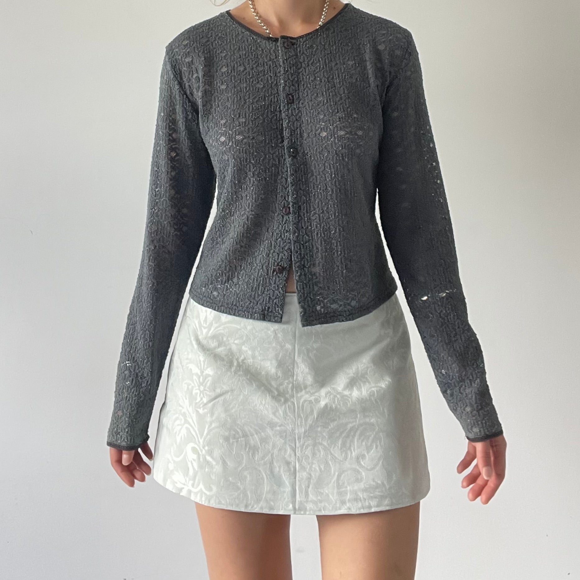 90s Max Lace Cardigan Top | 10-12