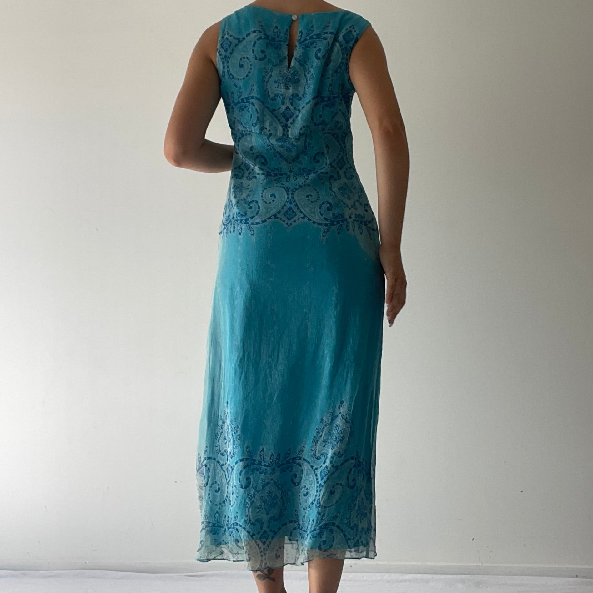 Silk Paisley Midi Dress | 8-10