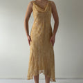 ECI New York Silk Maxi Beaded Dress | L