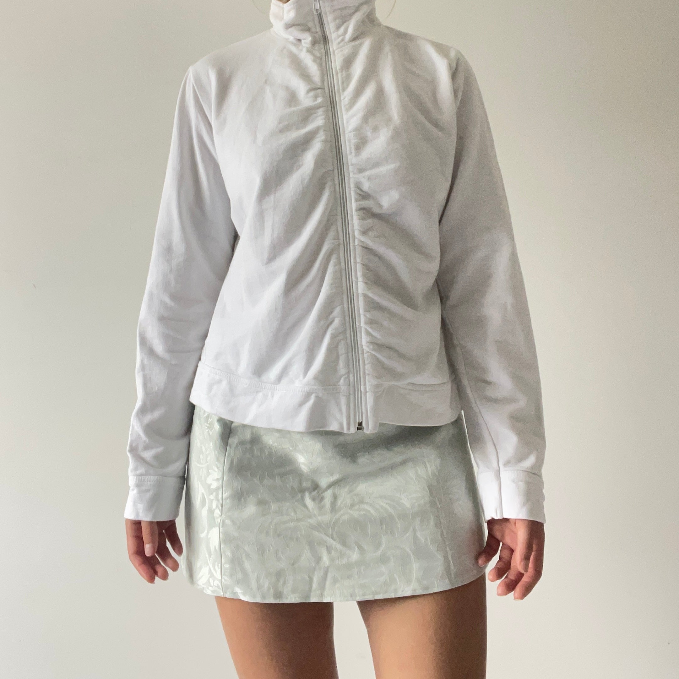 90s Glassons Ruched Zip Up | 6-16