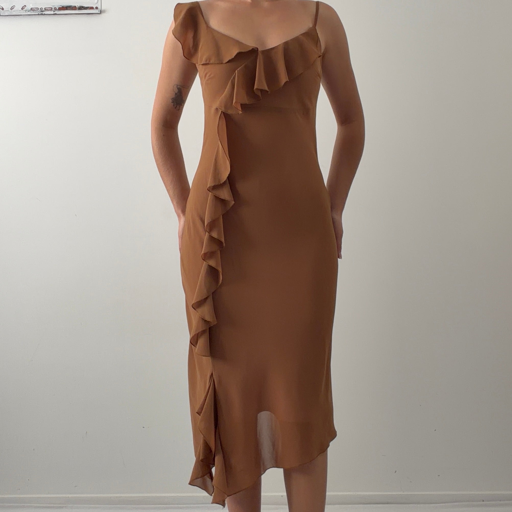 Riki Nathan Ruffle Midi Dress | Made in Australia | XS