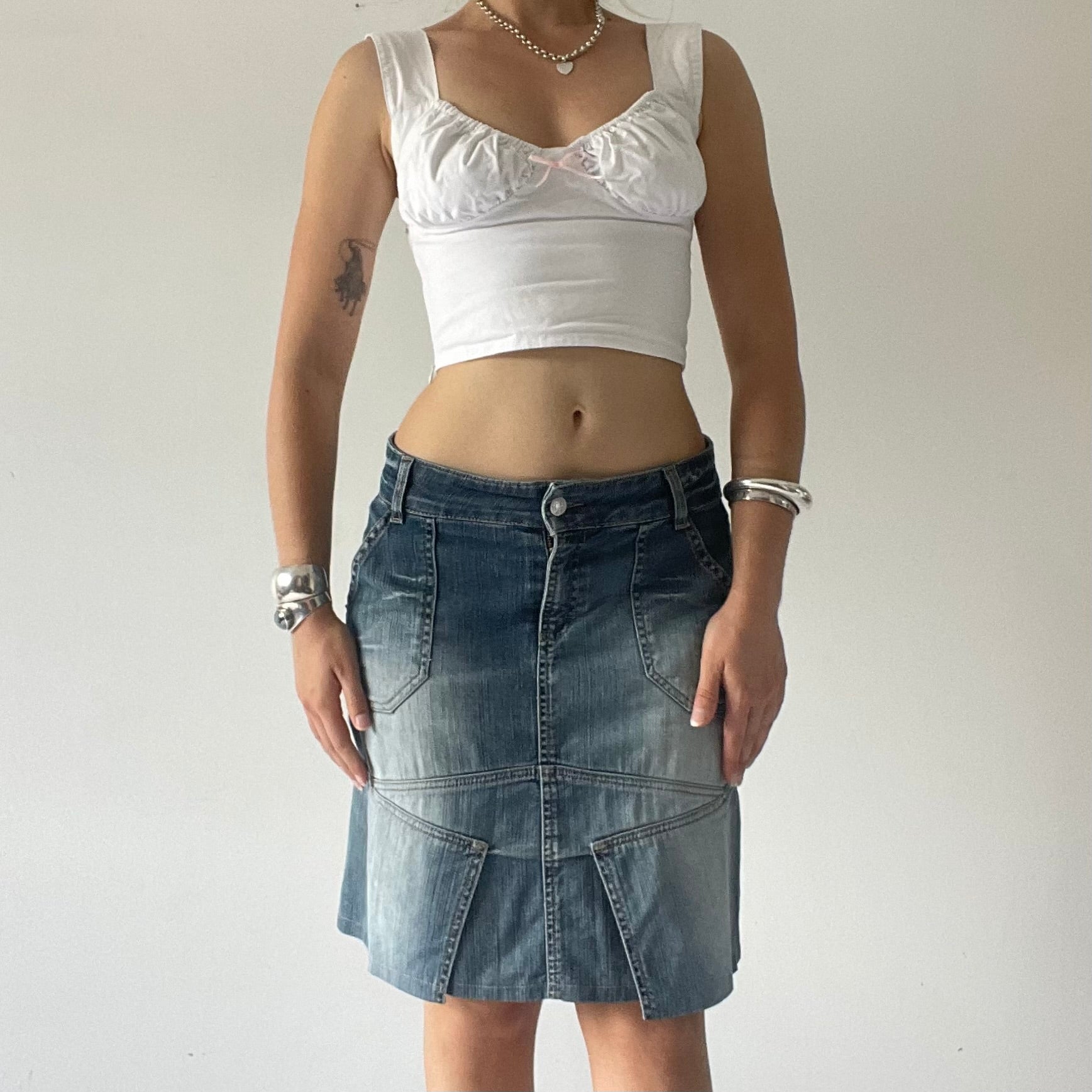Promod Low Rise Denim Midi | 8-10