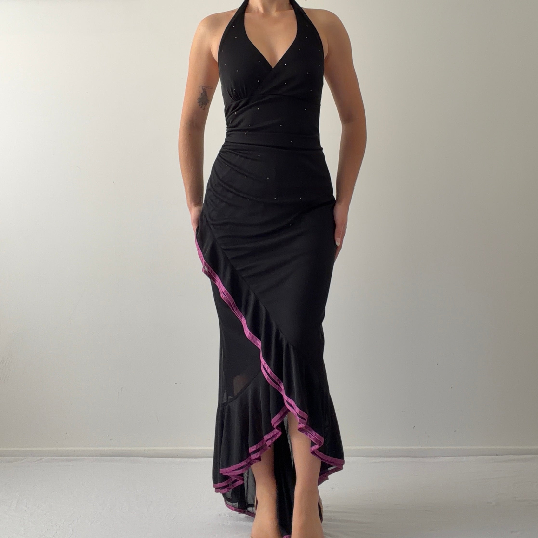 Rampage Ruffle Halter Dress | Made in USA | L