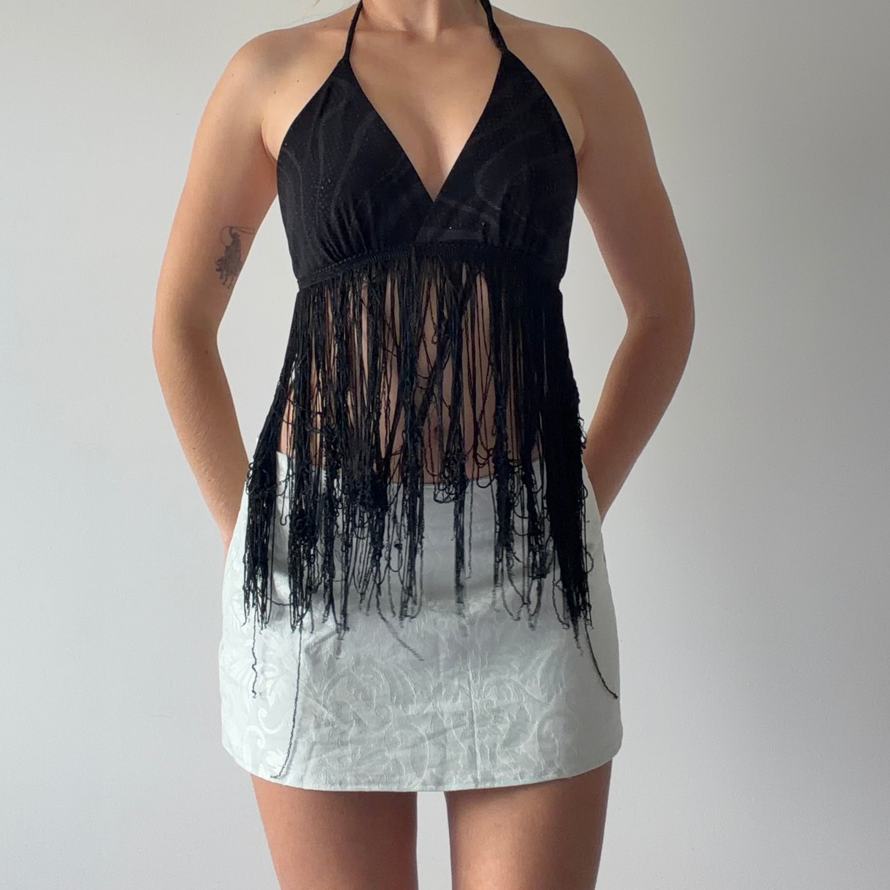 Rave Moda Fringe Halter | S