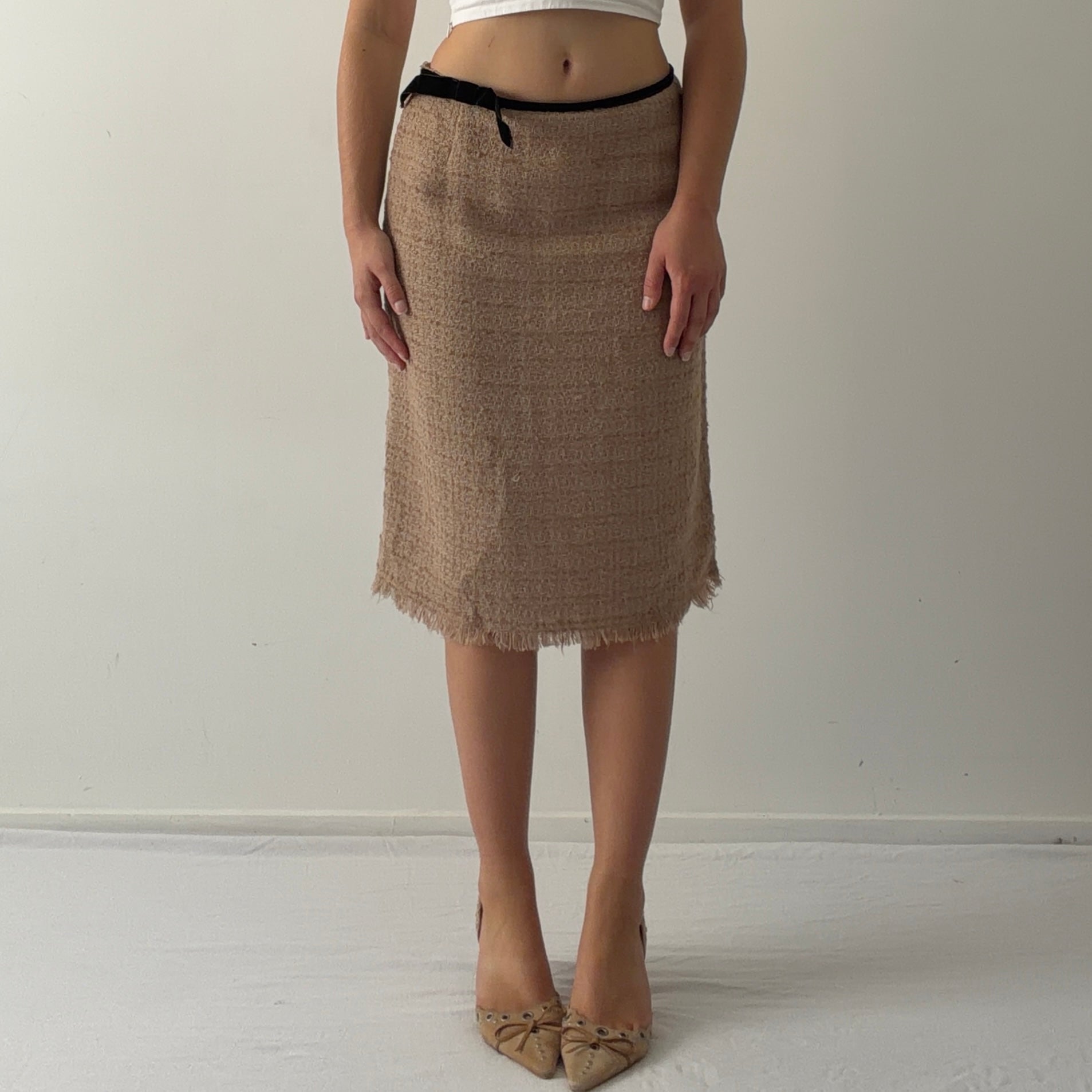 L K Bennett Wool Midi Skirt | 6-8