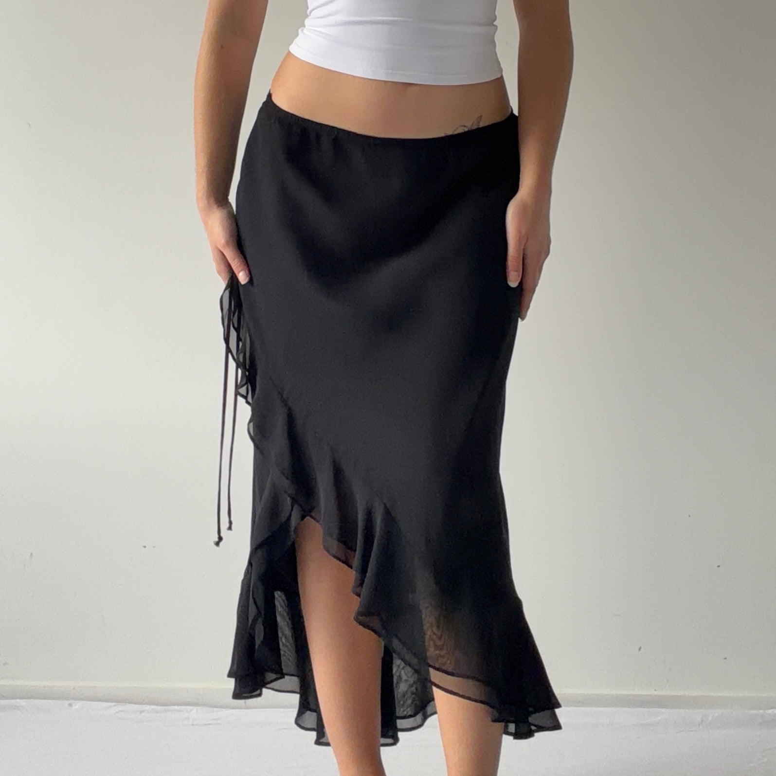 Jessica Ruffle Midi Skirt | Made in Canada | 12-14