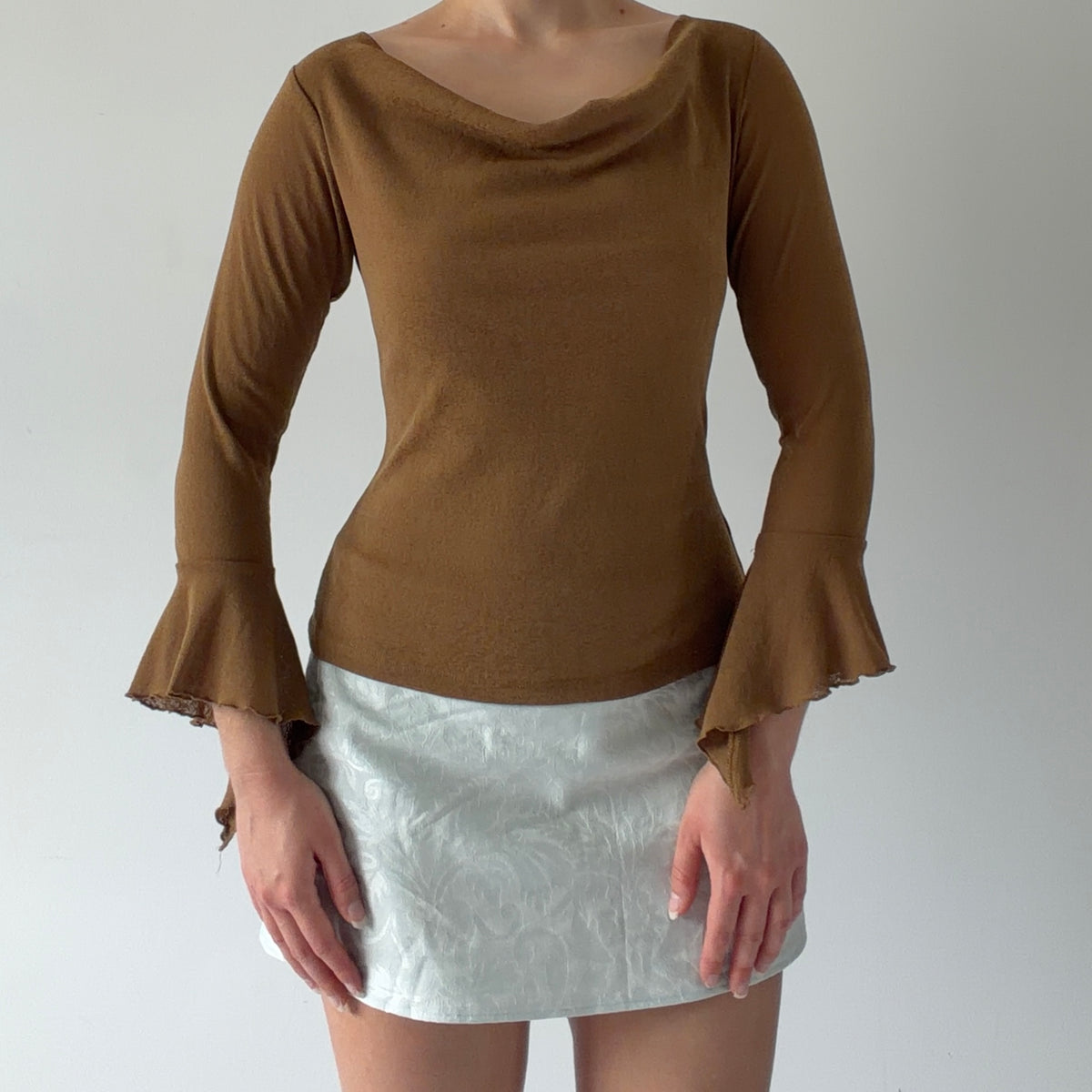 Rave Bell Sleeve Cowl Top | S