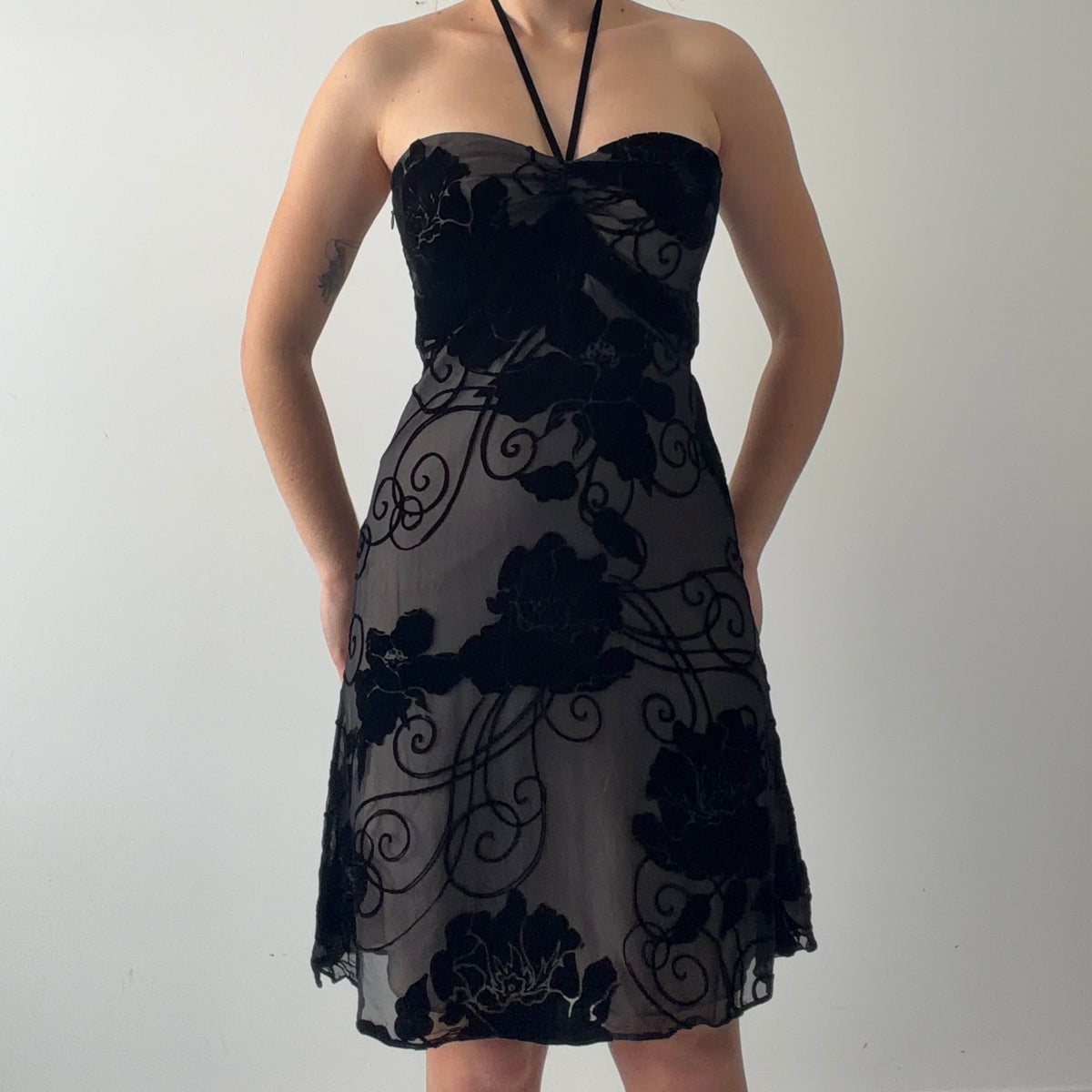 White House | Black Market Silk Halter Dress | S
