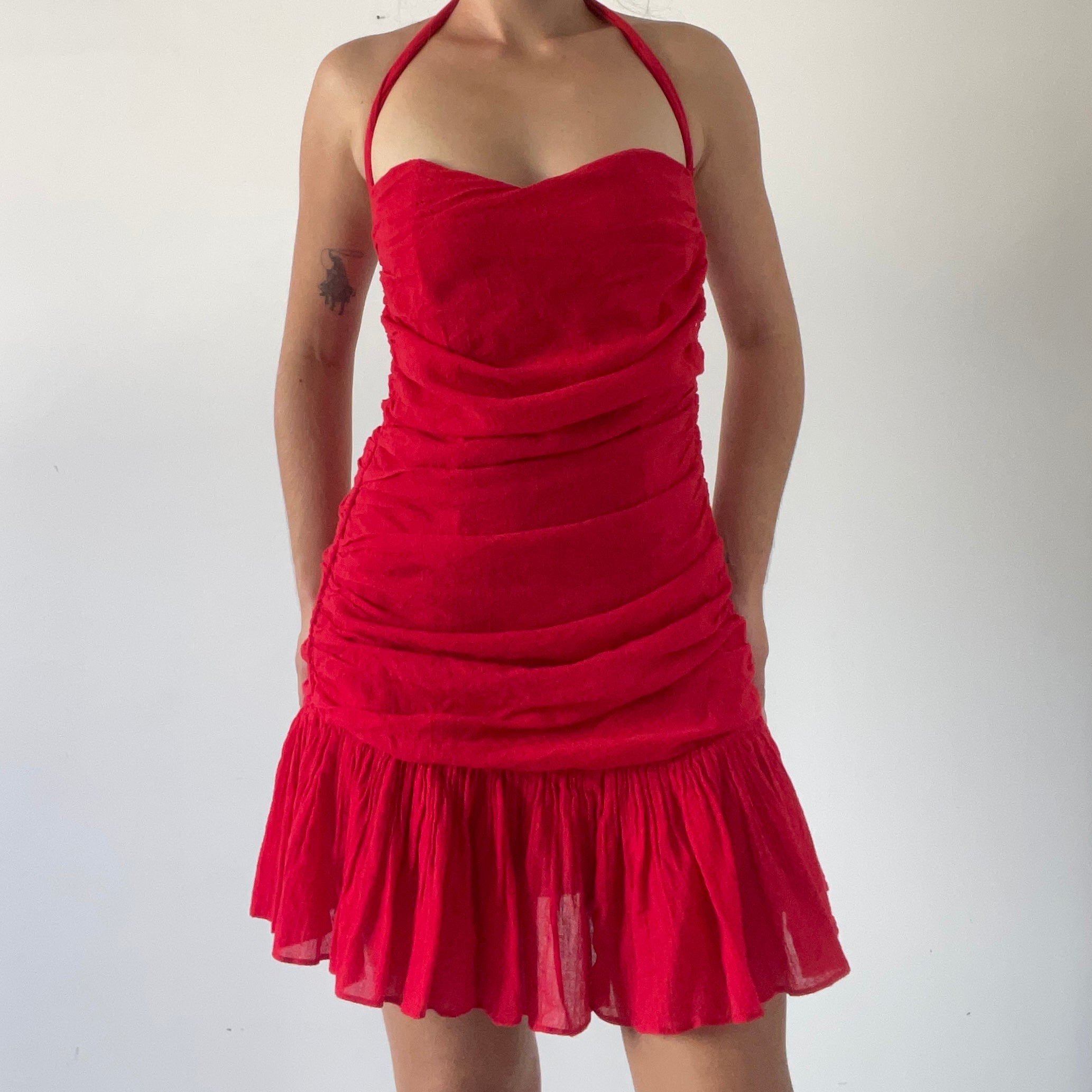 90s Ruched Mini Dress | 10-12