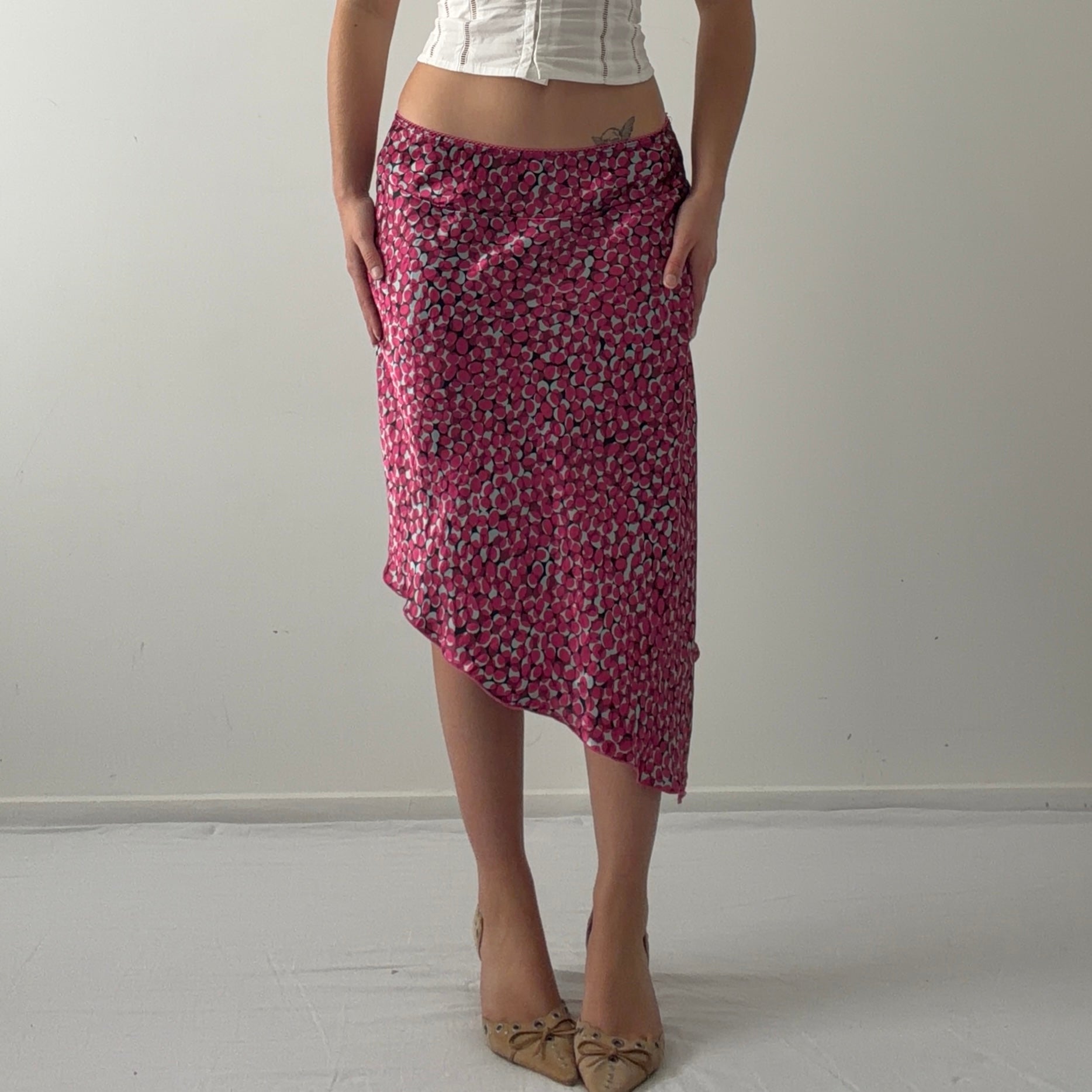 Satin Asymmetric Skirt | S