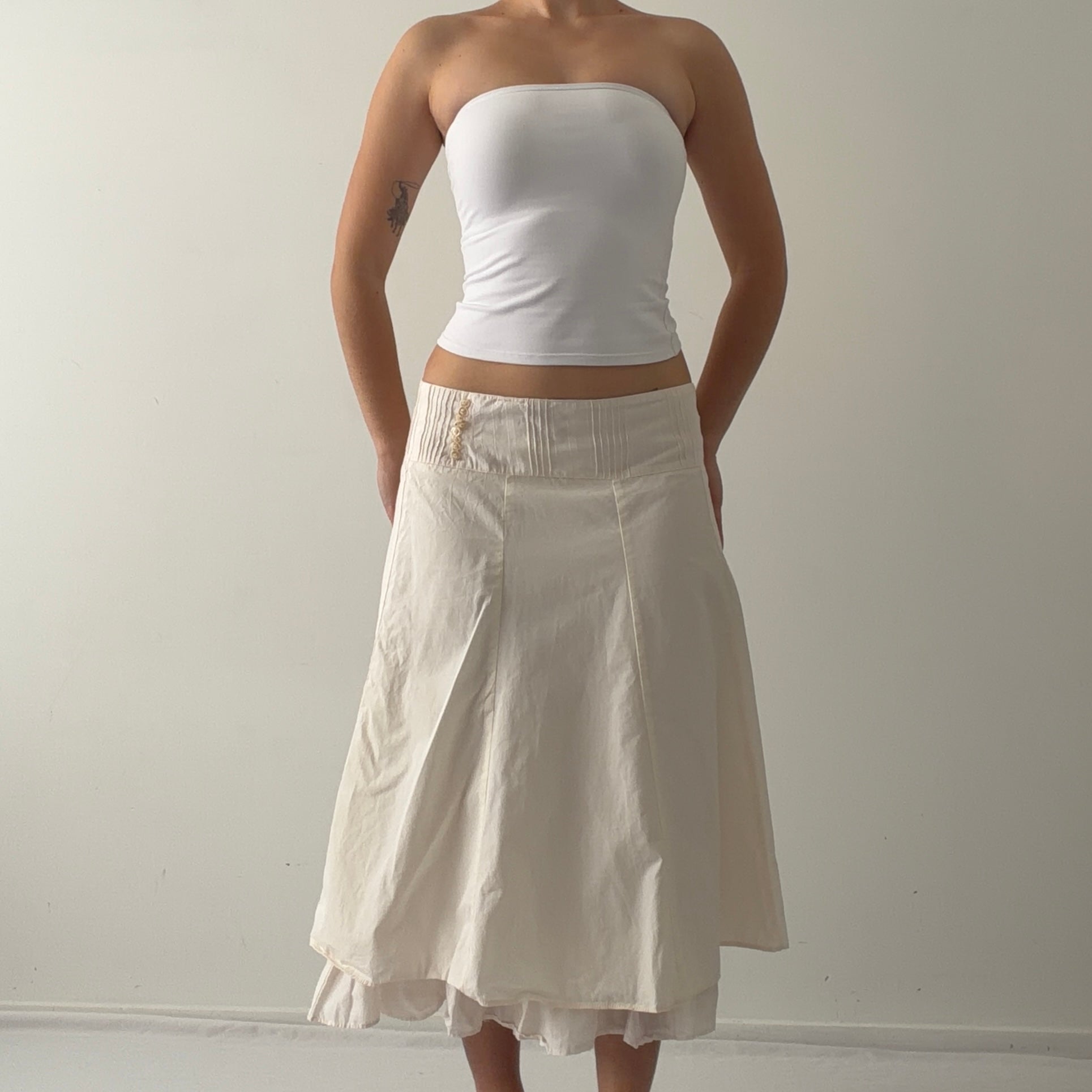 Camaieu Cotton Midi Skirt | 8-12