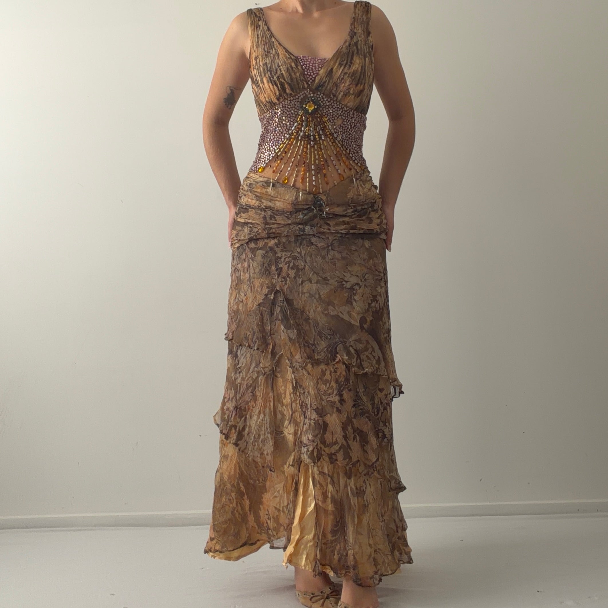 Ynova Mode Silk Beaded Dress | M-L