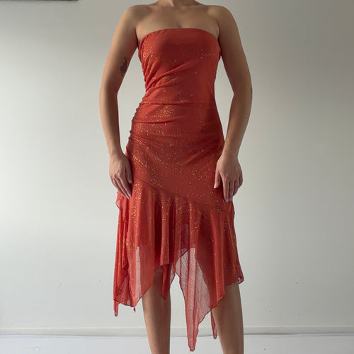 Kitty Strapless Asymmetric Dress | M