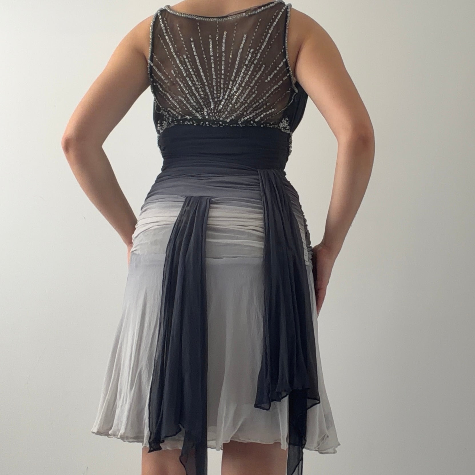Silk Beaded Mini Dress | 6-8