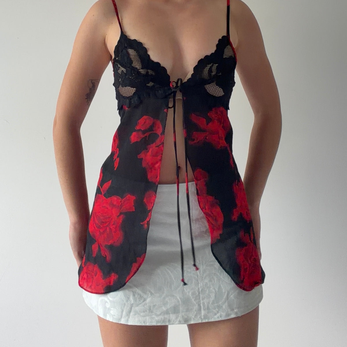 Holiday Editions Rose Babydoll Top | S