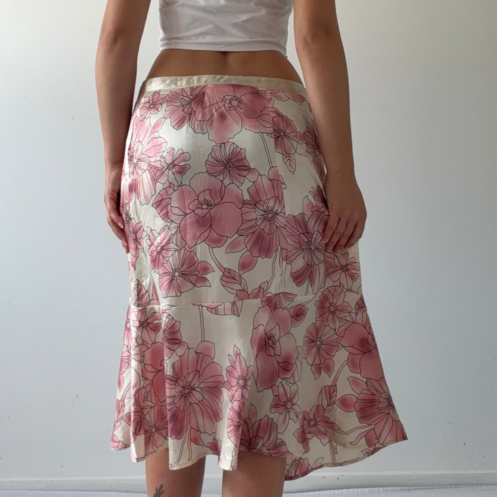 New York Company Silk Midi Skirt | L