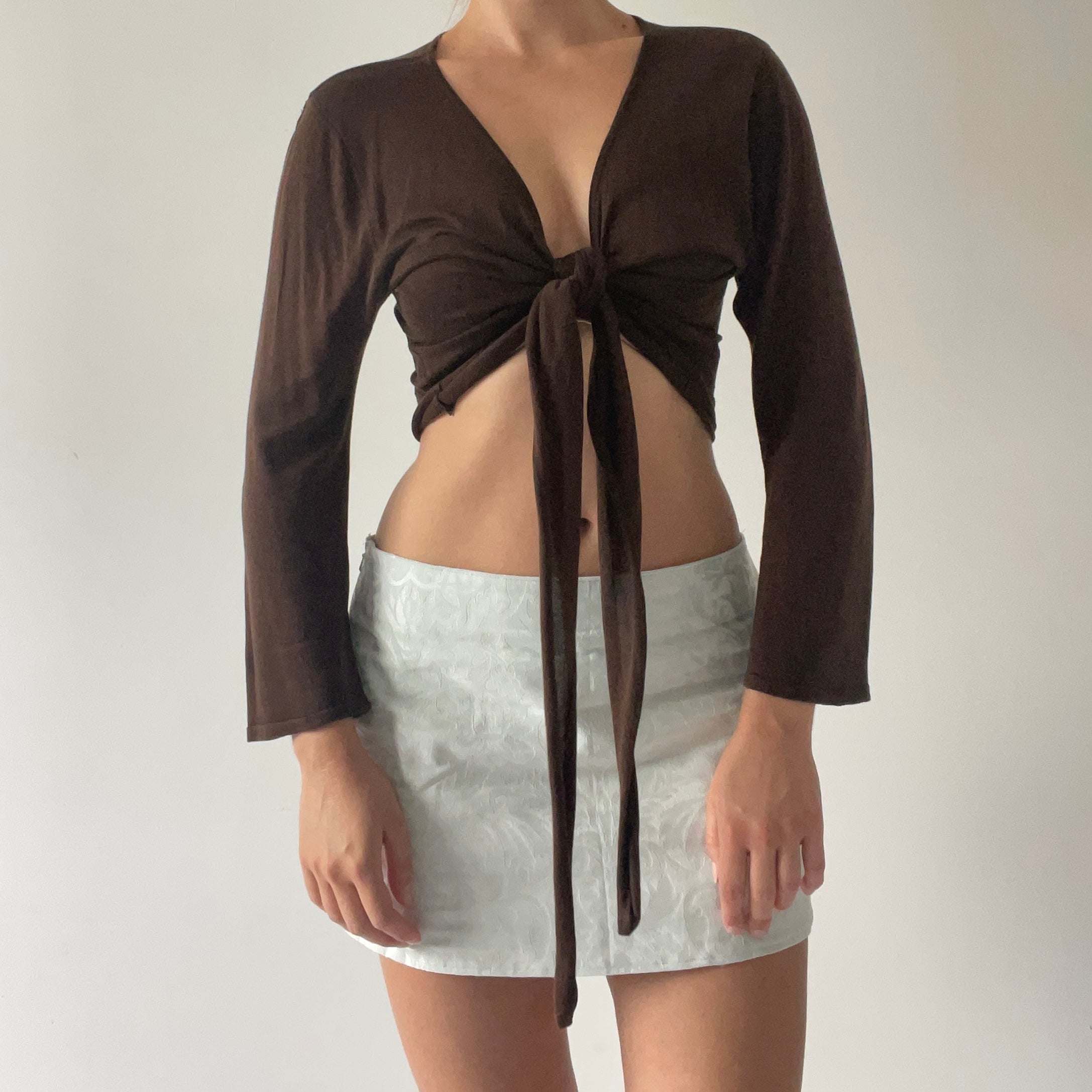 Silk Knit Wrap Tie Top | 8-10