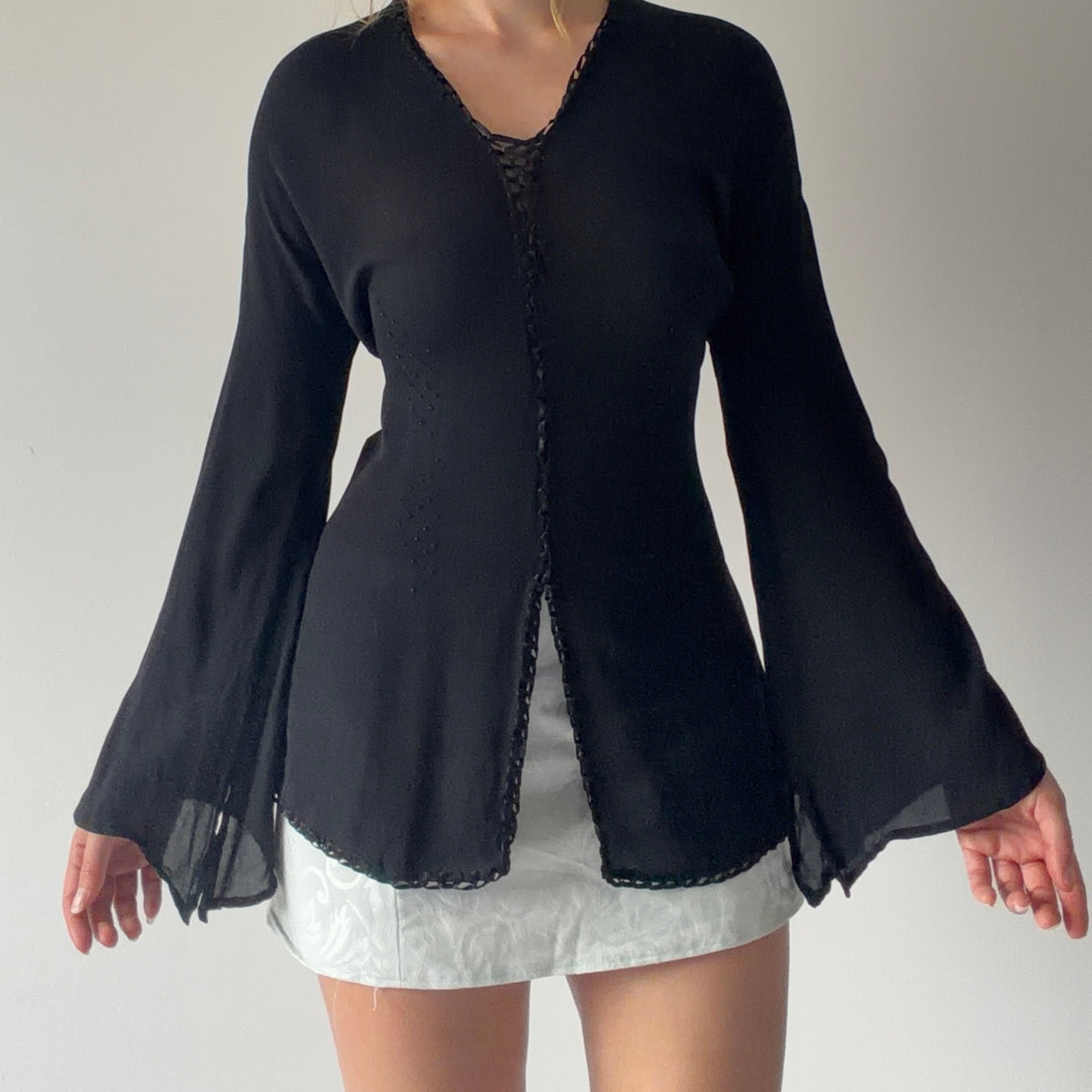Max Studio Silk Bell Sleeve Top | M-L