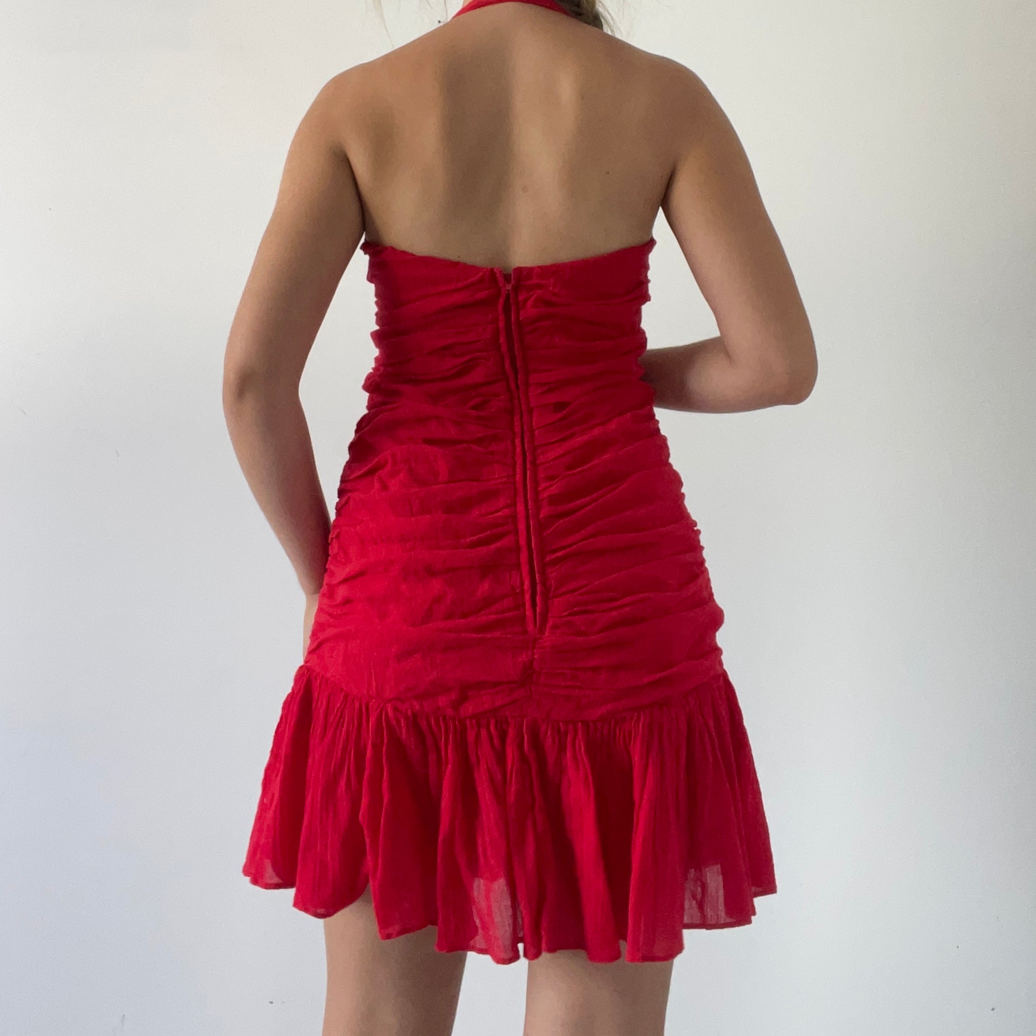 90s Ruched Mini Dress | 10-12